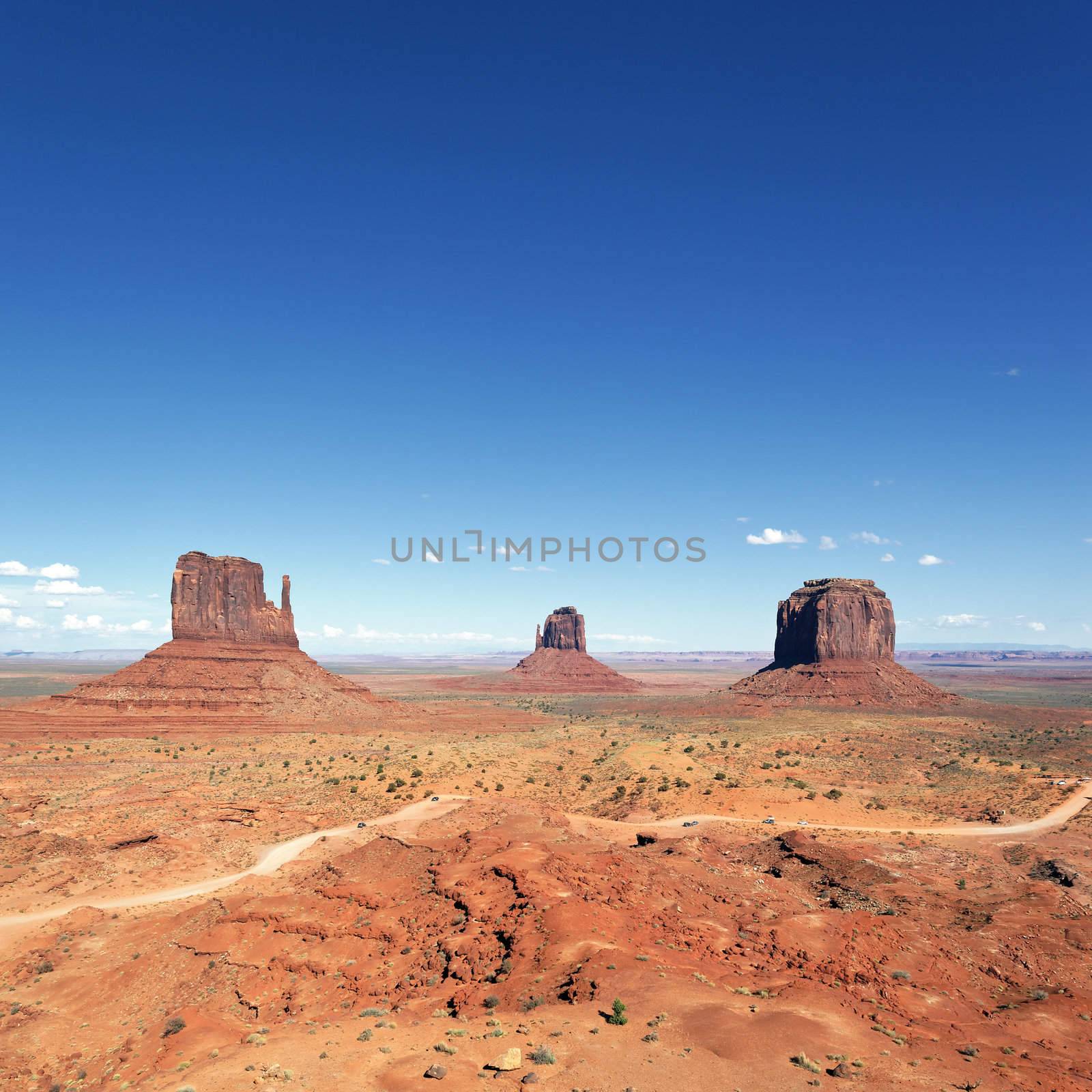 famous landscape of Monument Valley, Utah, USA. 