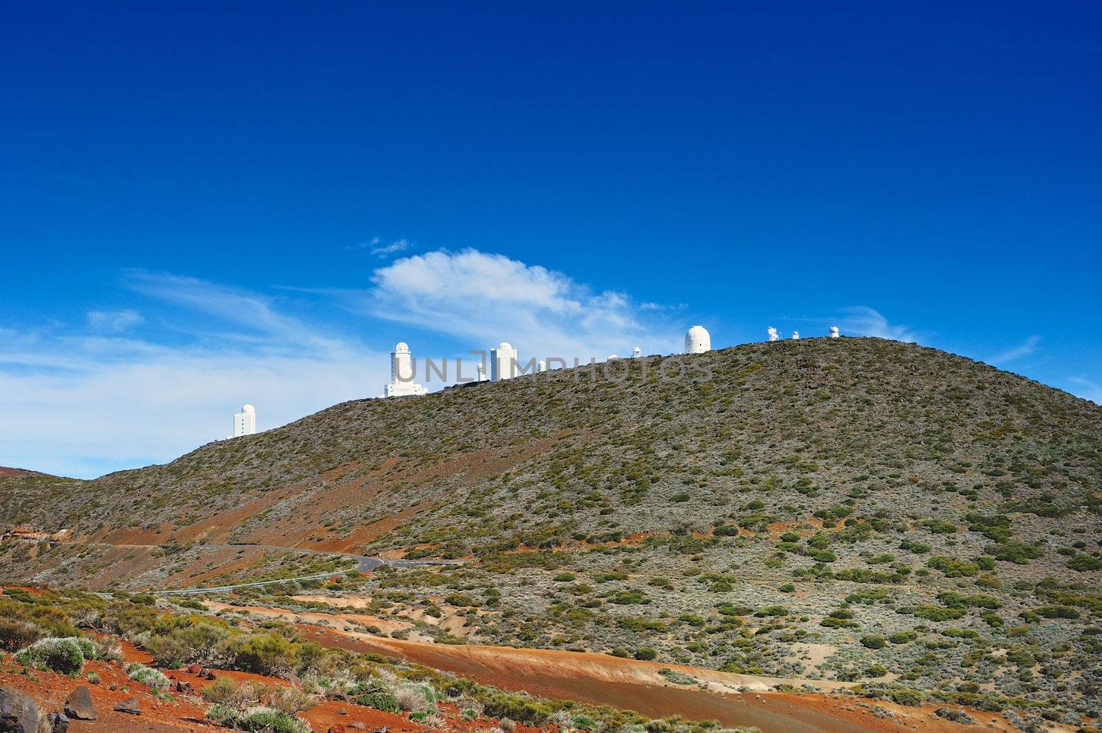 Telescopes on top of Teide National Park. Tenerife, Canary Islands