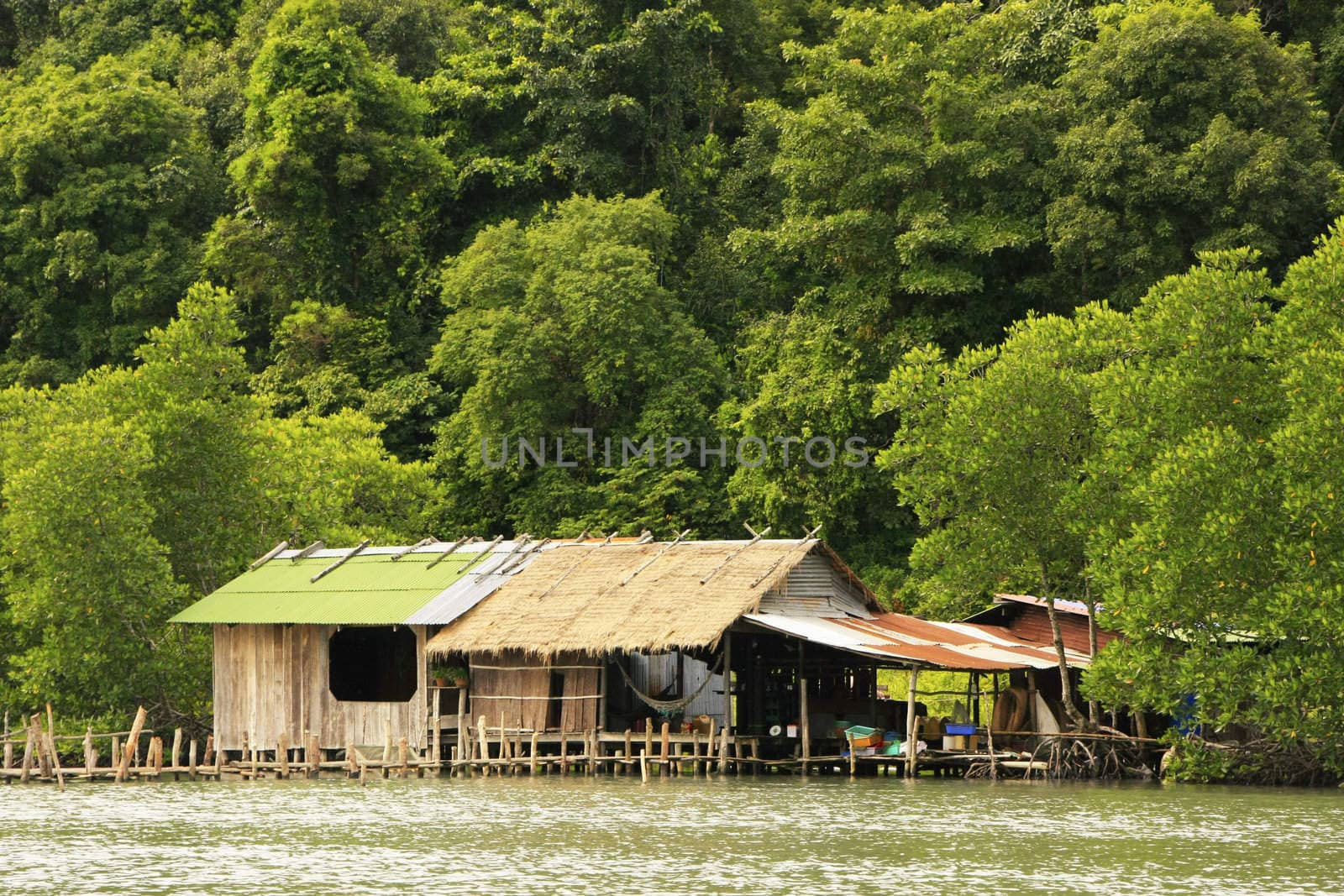 Stilt houses, Ream National Park, Cambodia, Southeast Asia