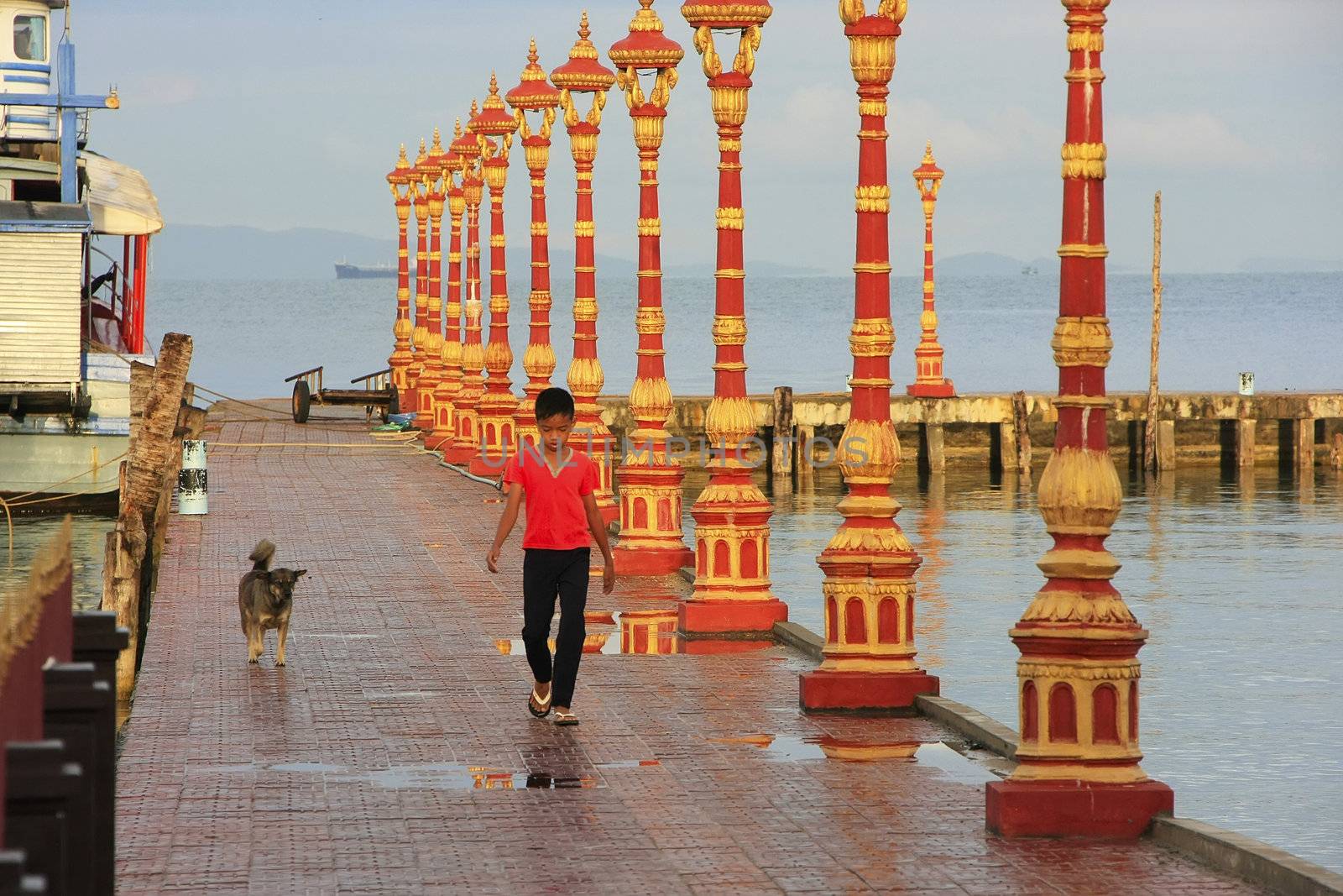 Colorful jetty in Sihanoukville, Cambodia, Southeast Asia