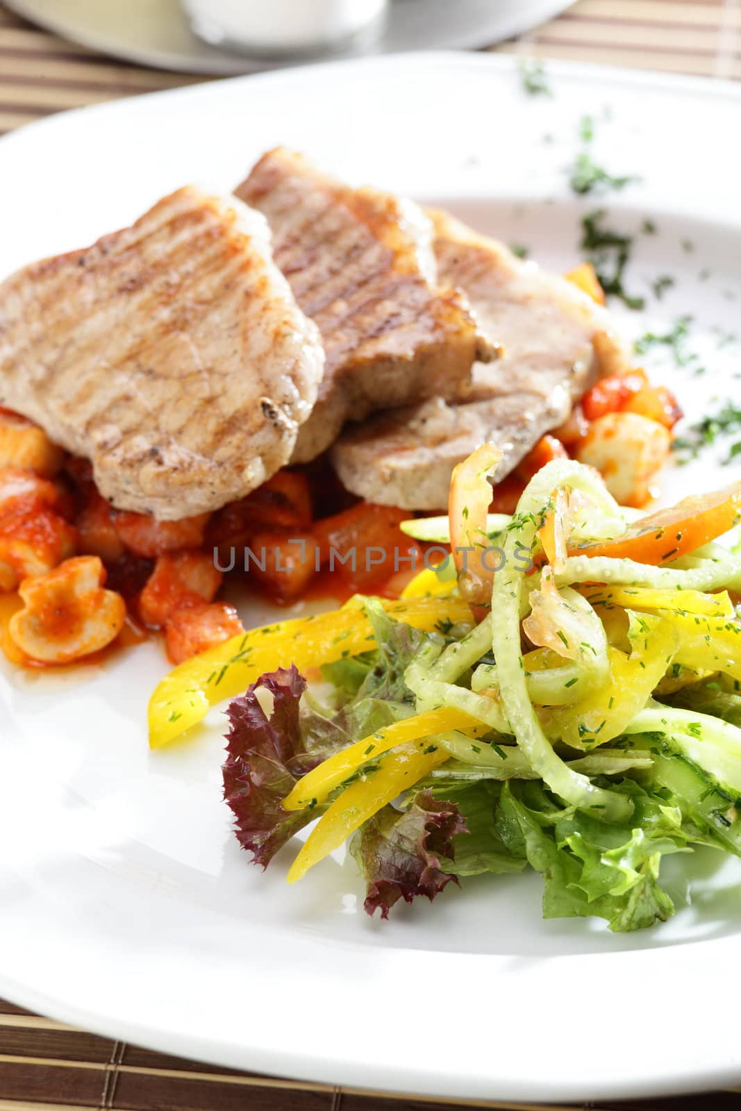 fresh salad with meat by fiphoto