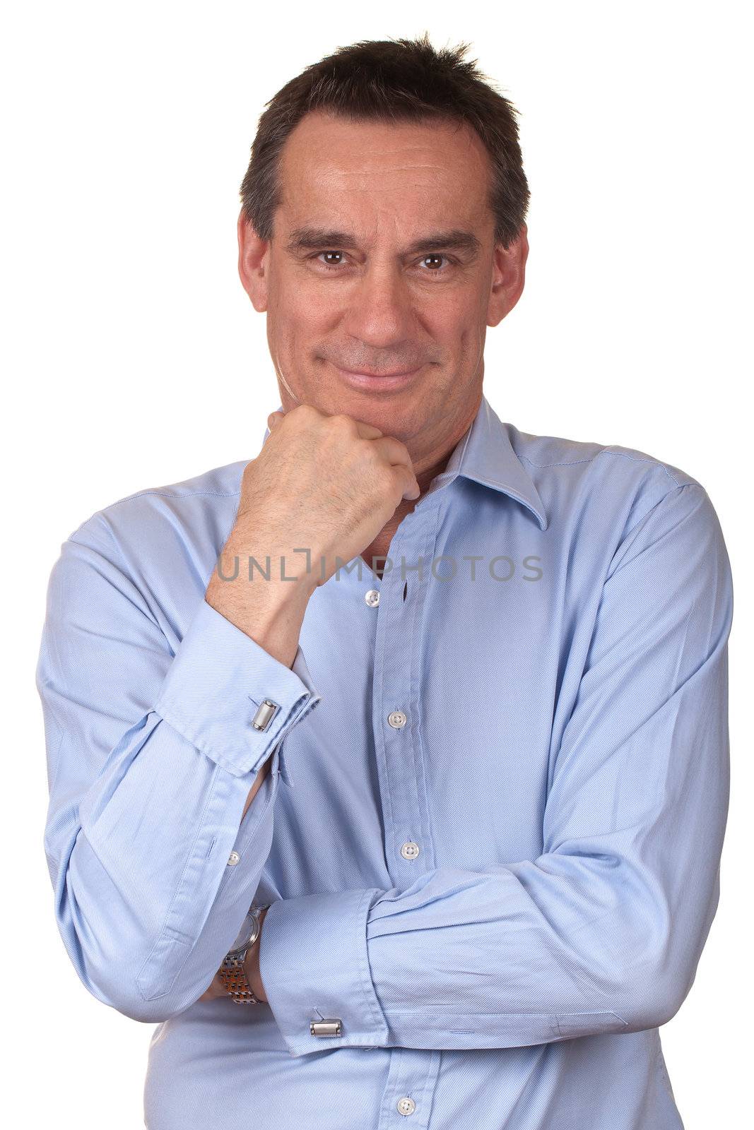 Portrait of Attractive Smiling Middle Age Man Isolated