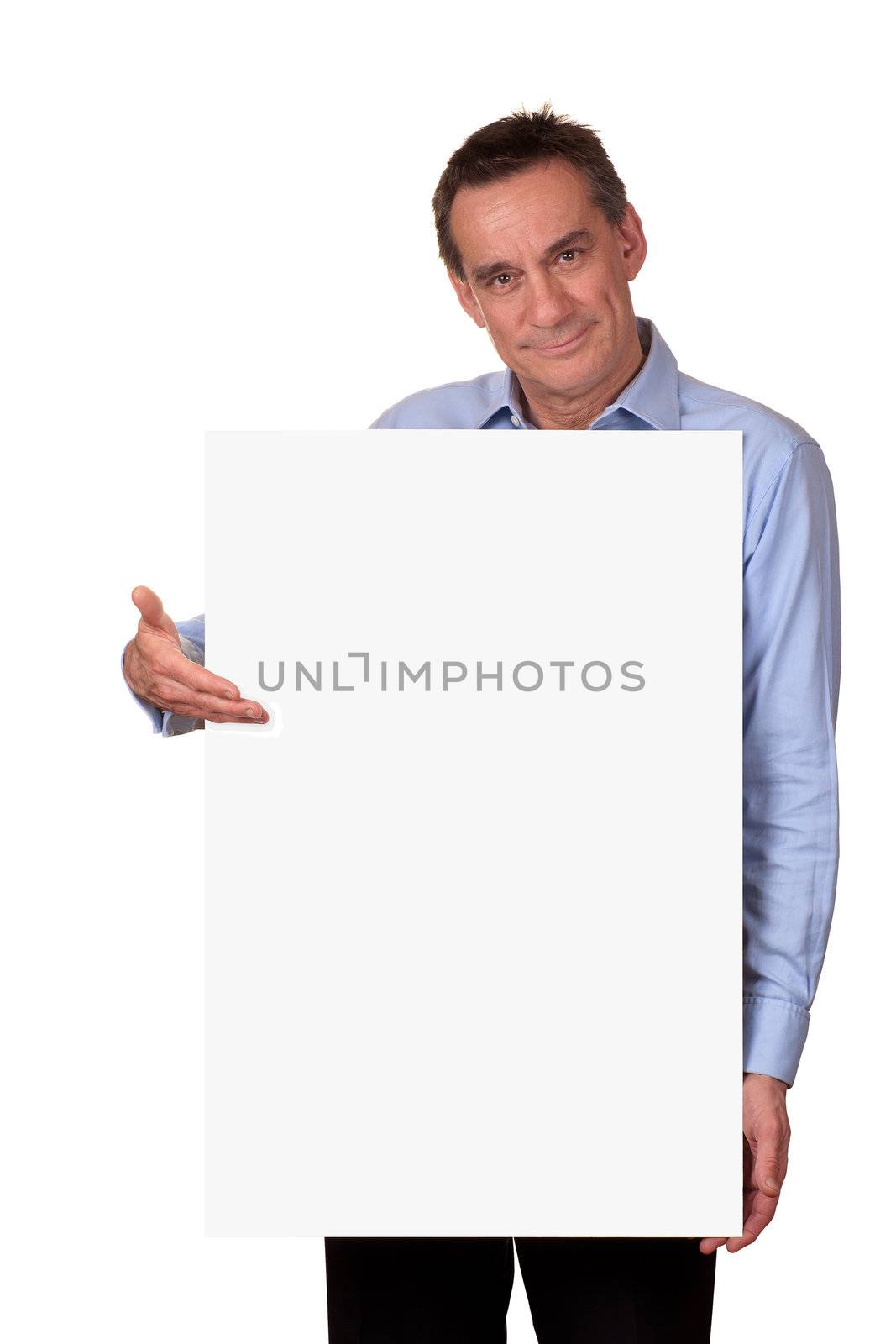 Man Holding Blank White Sign by scheriton