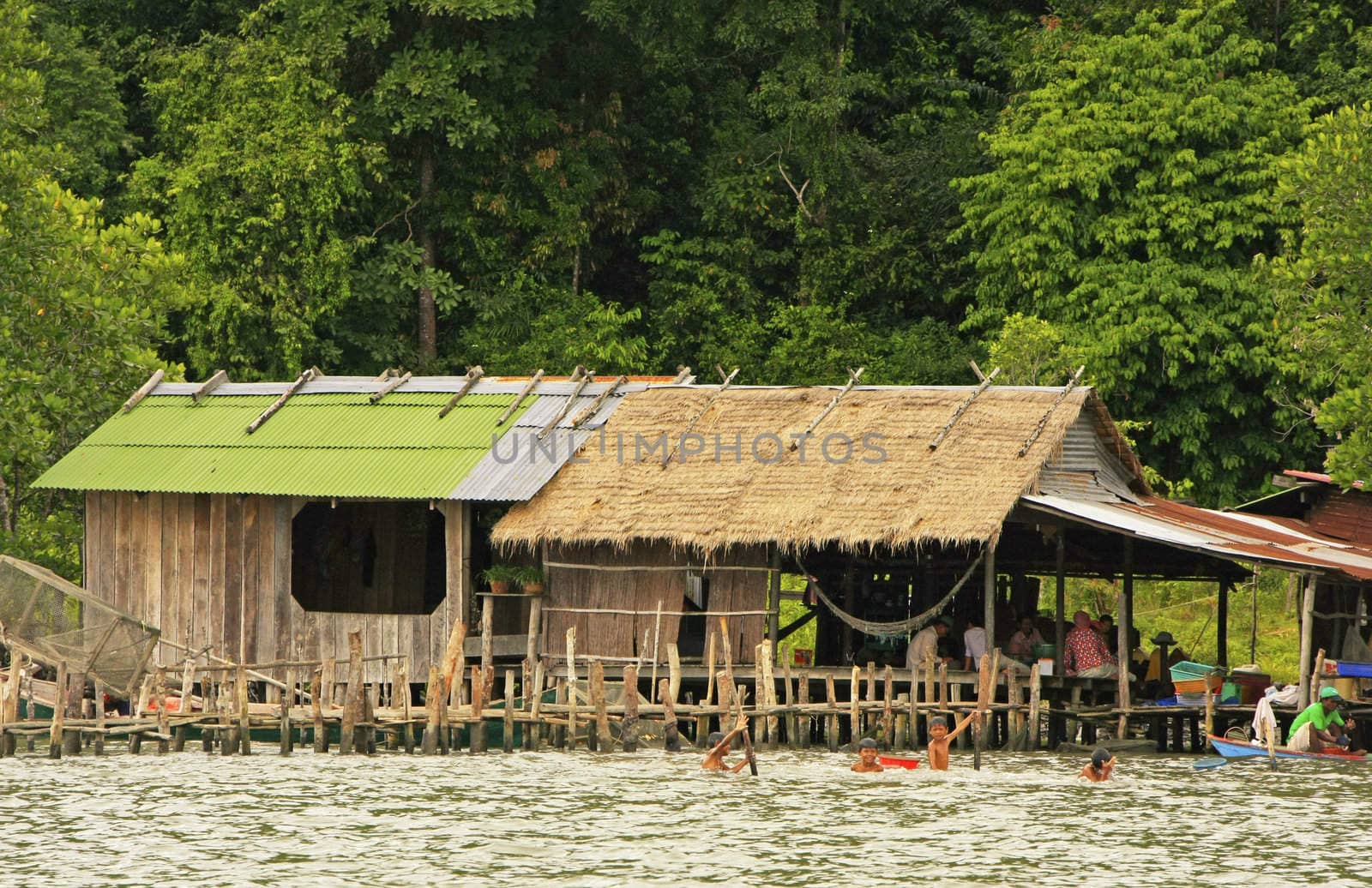 Stilt houses, Ream National Park, Cambodia, Southeast Asia