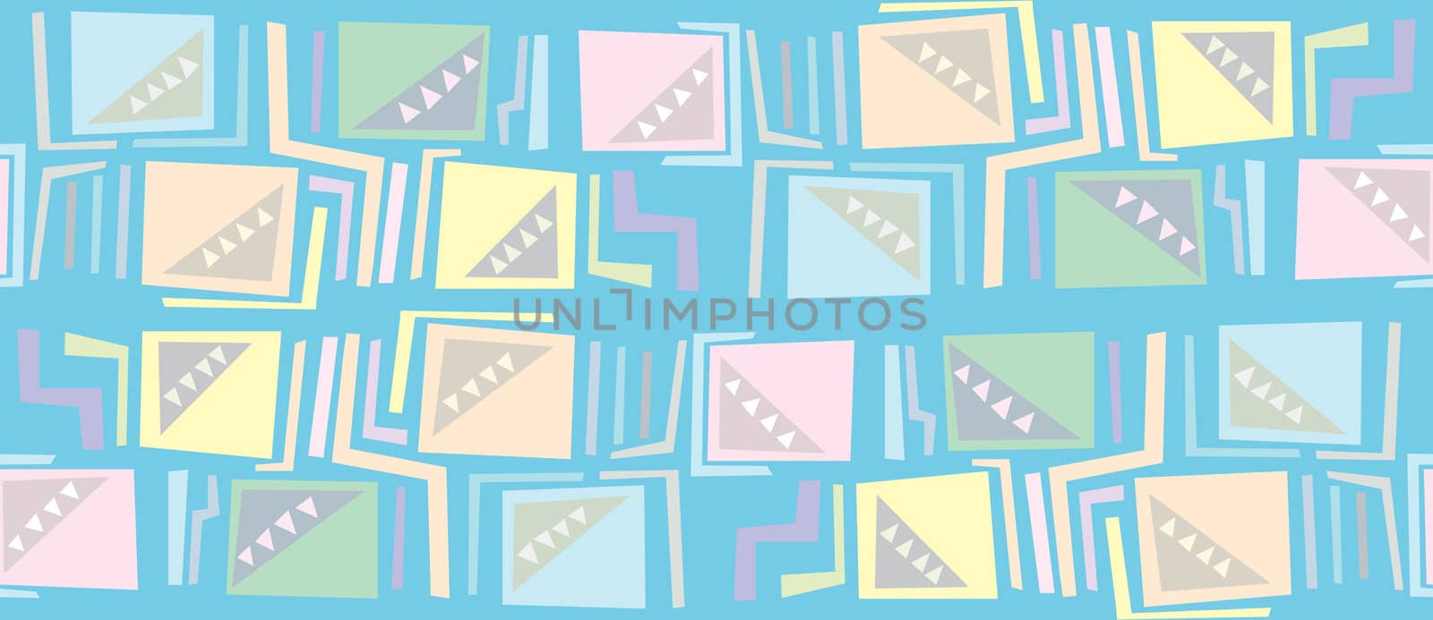 Seamless background pattern of squares, right angles and triangles