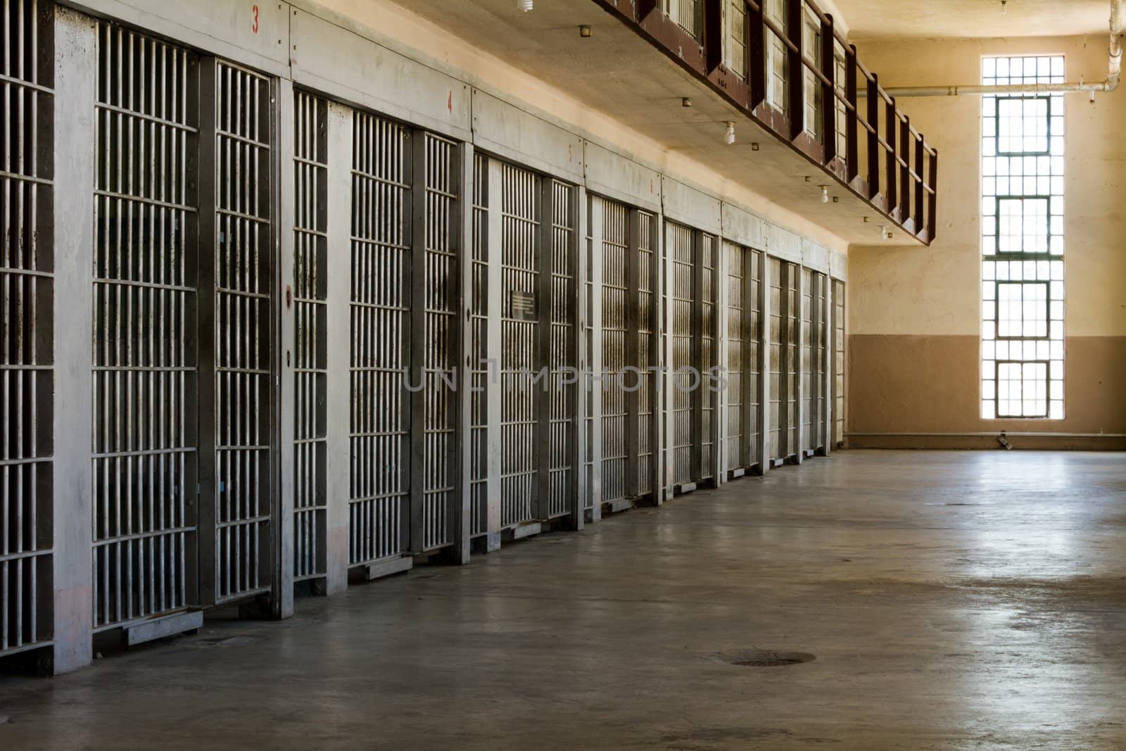 Closed jail cells in a famous penitentiary