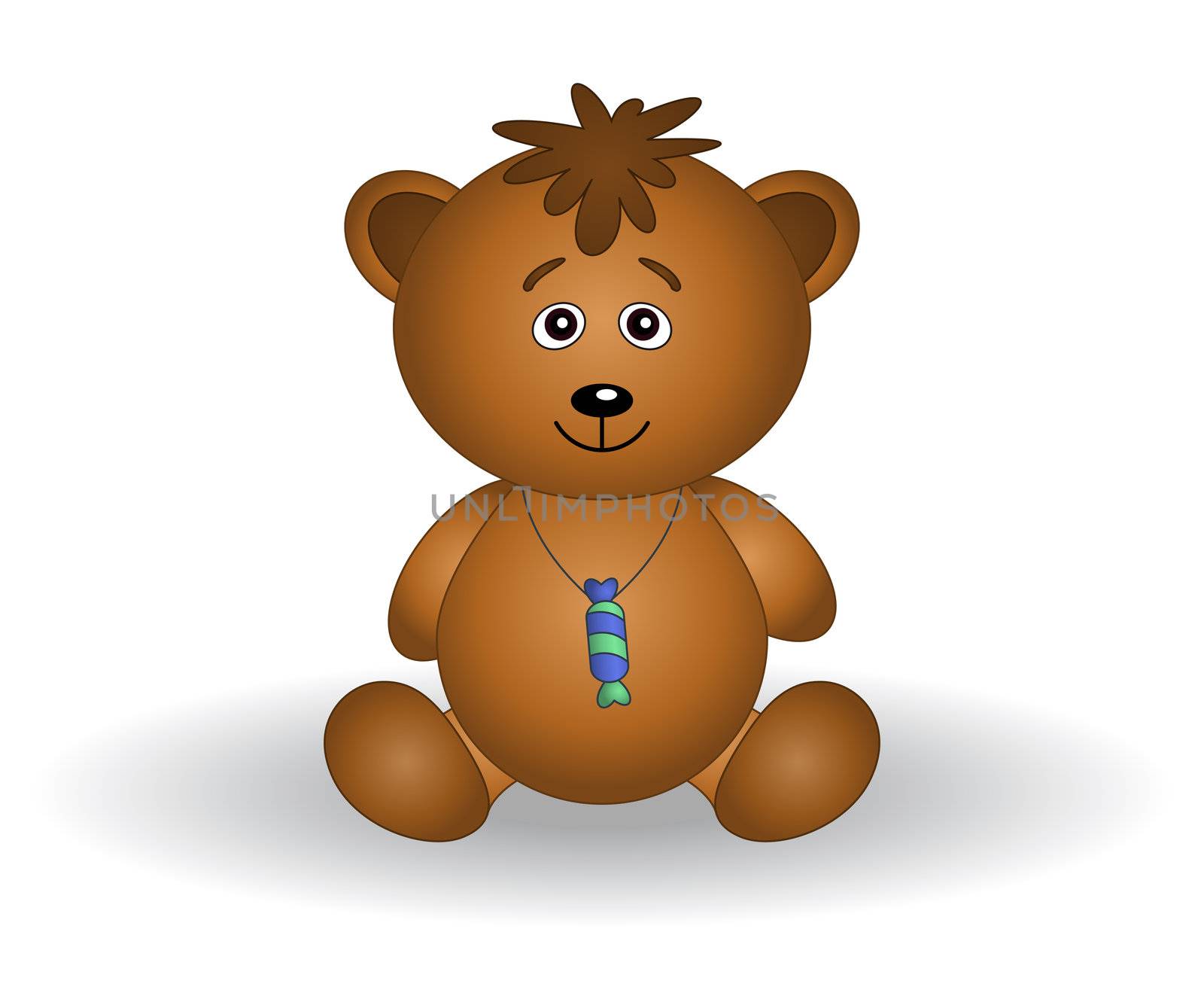Teddy bear cub with a sweet by alexcoolok