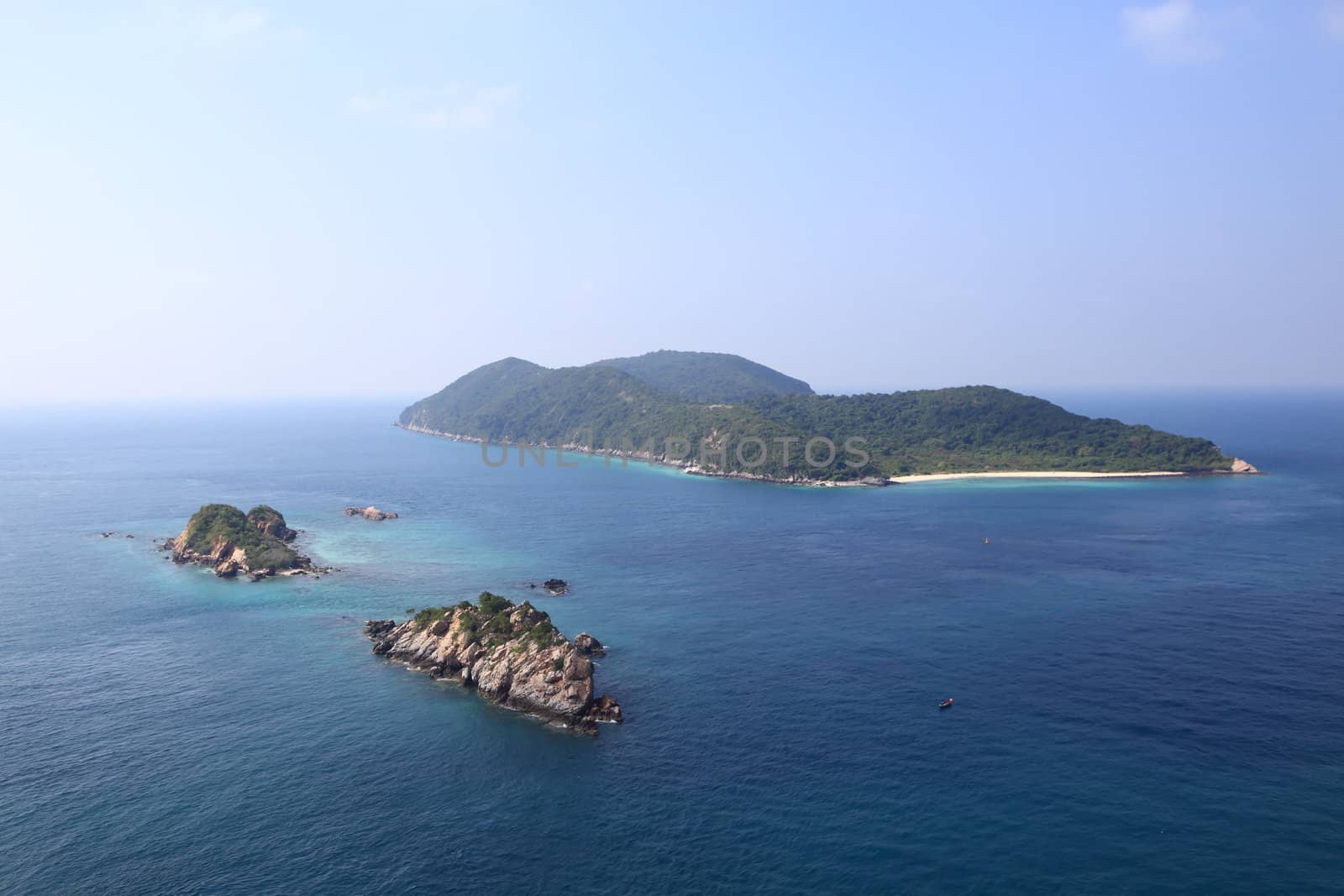 Beach In High Angle View, Amazing Seascape Of Thailand Famous Tourism Destination