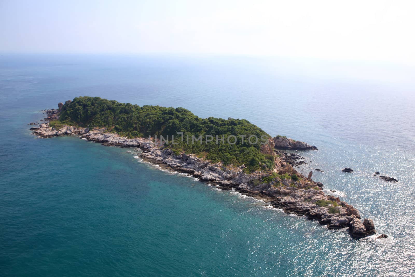 Beach In High Angle View, Amazing Seascape Of Thailand Famous Tourism Destination