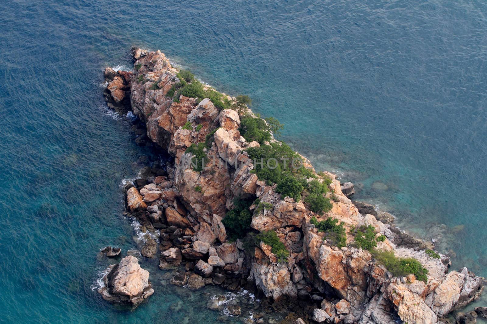 Beach In High Angle View, Amazing Seascape Of Thailand Famous Tourism Destination