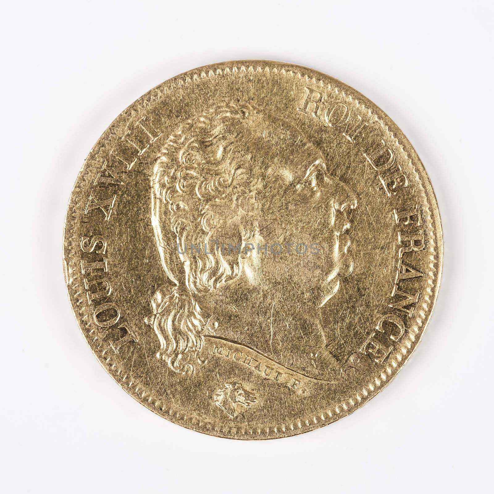 gold coin with Louis XVIII by vwalakte