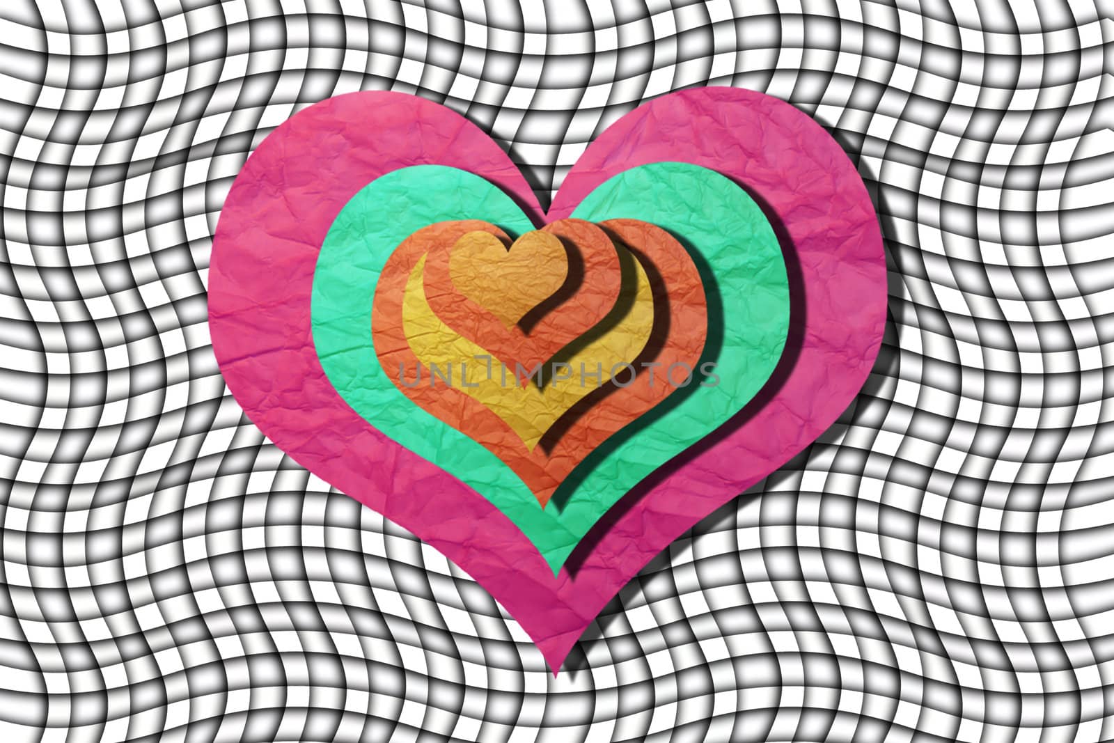 Heart shaped on paper with valentine's day text background by rufous