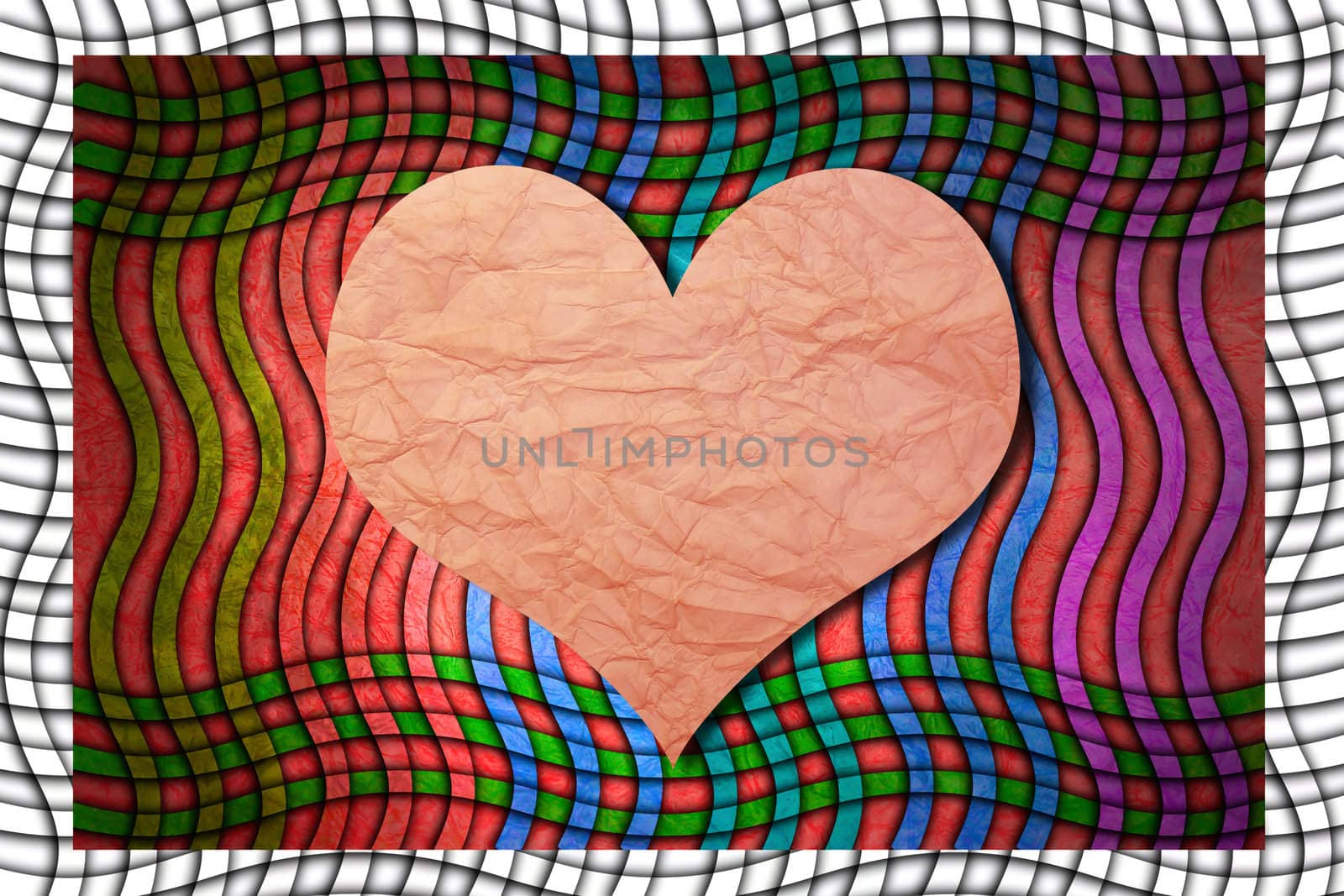 Heart shaped on paper with valentine's day text background by rufous