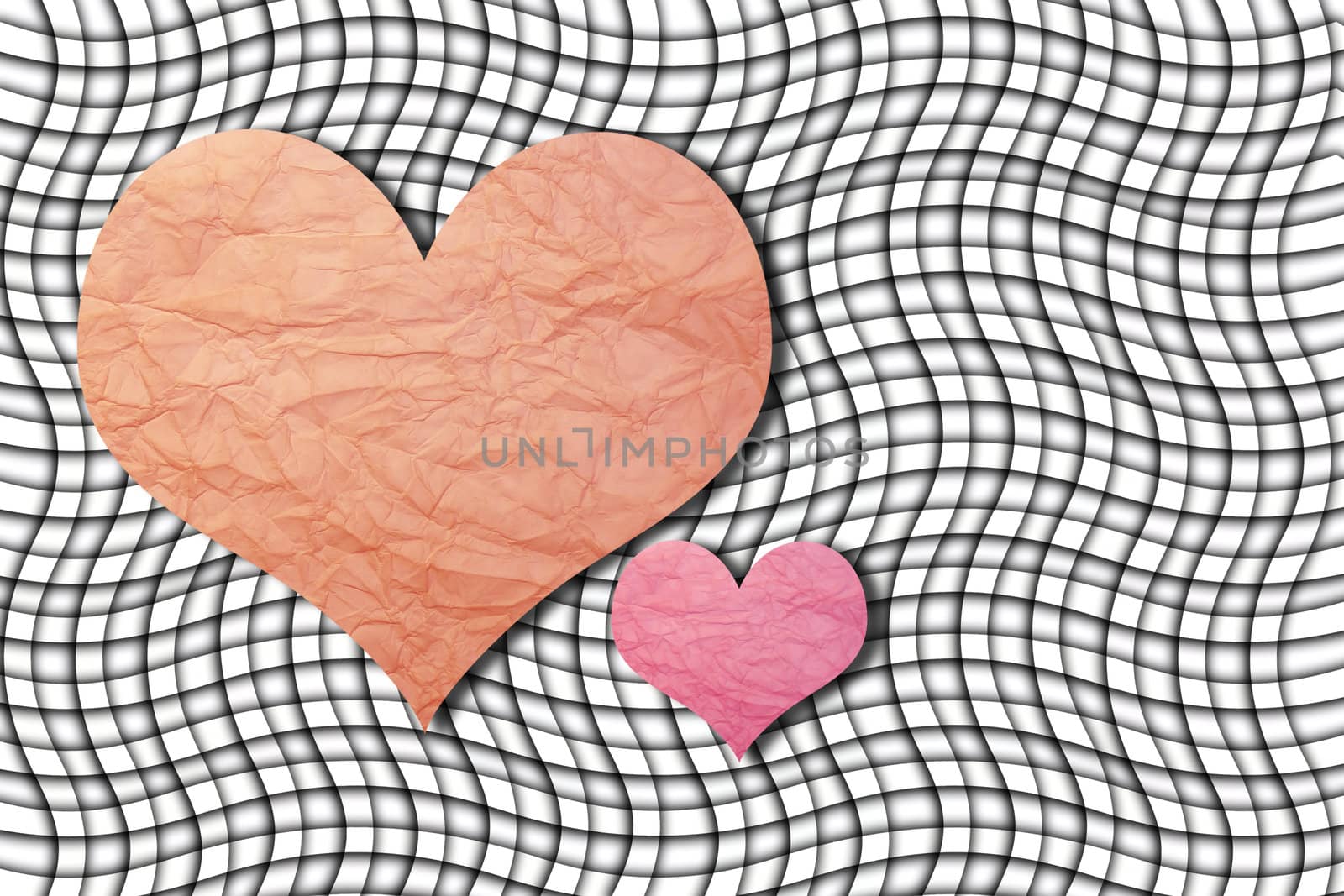 Heart shaped on paper with valentine's day text background by rufous