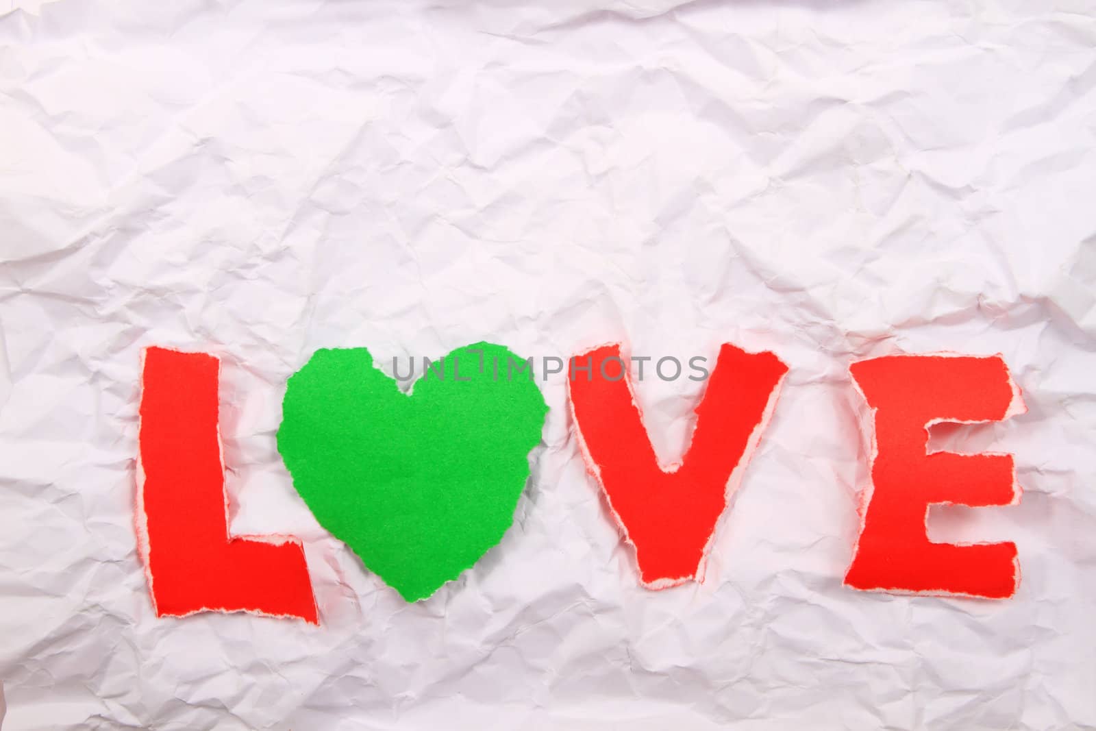 Love text   red  on a white background.