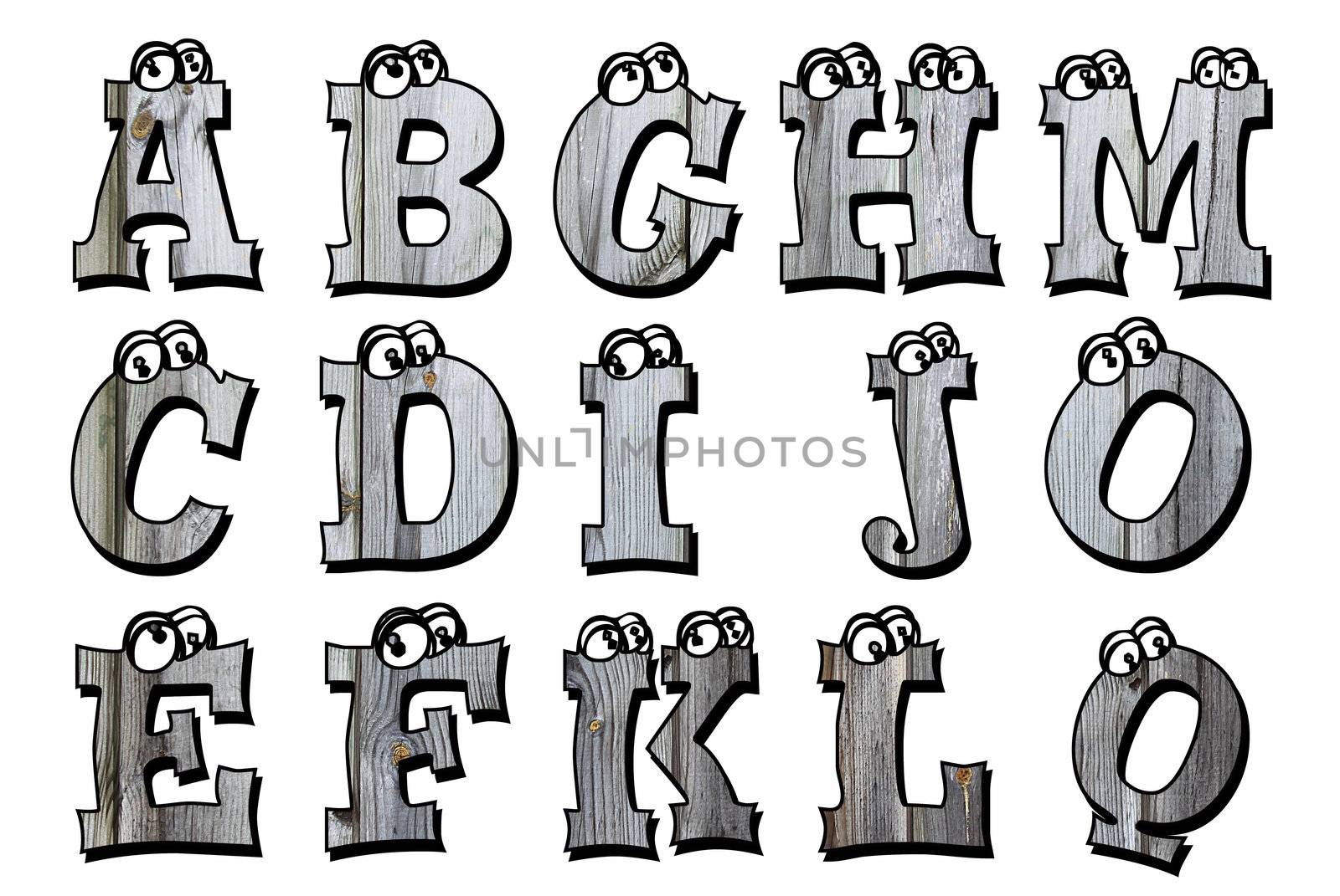 Wooden alphabet on a white background. by photomtheart