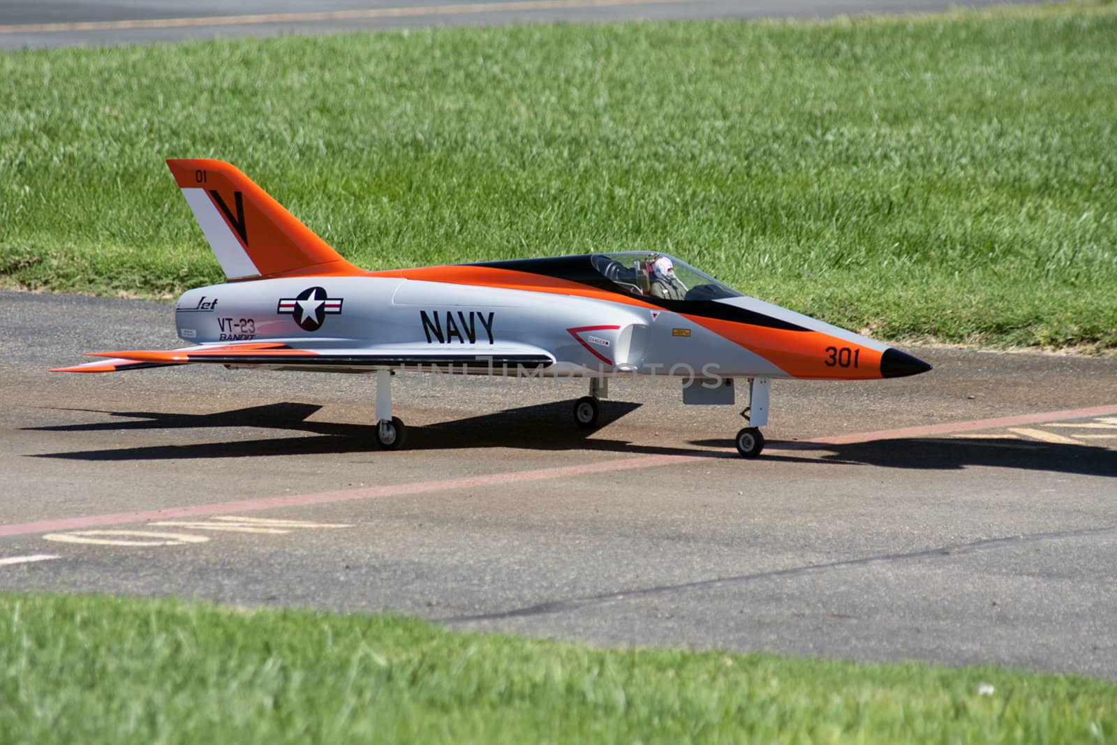 RC remote controlled Real Jet airplane model in action