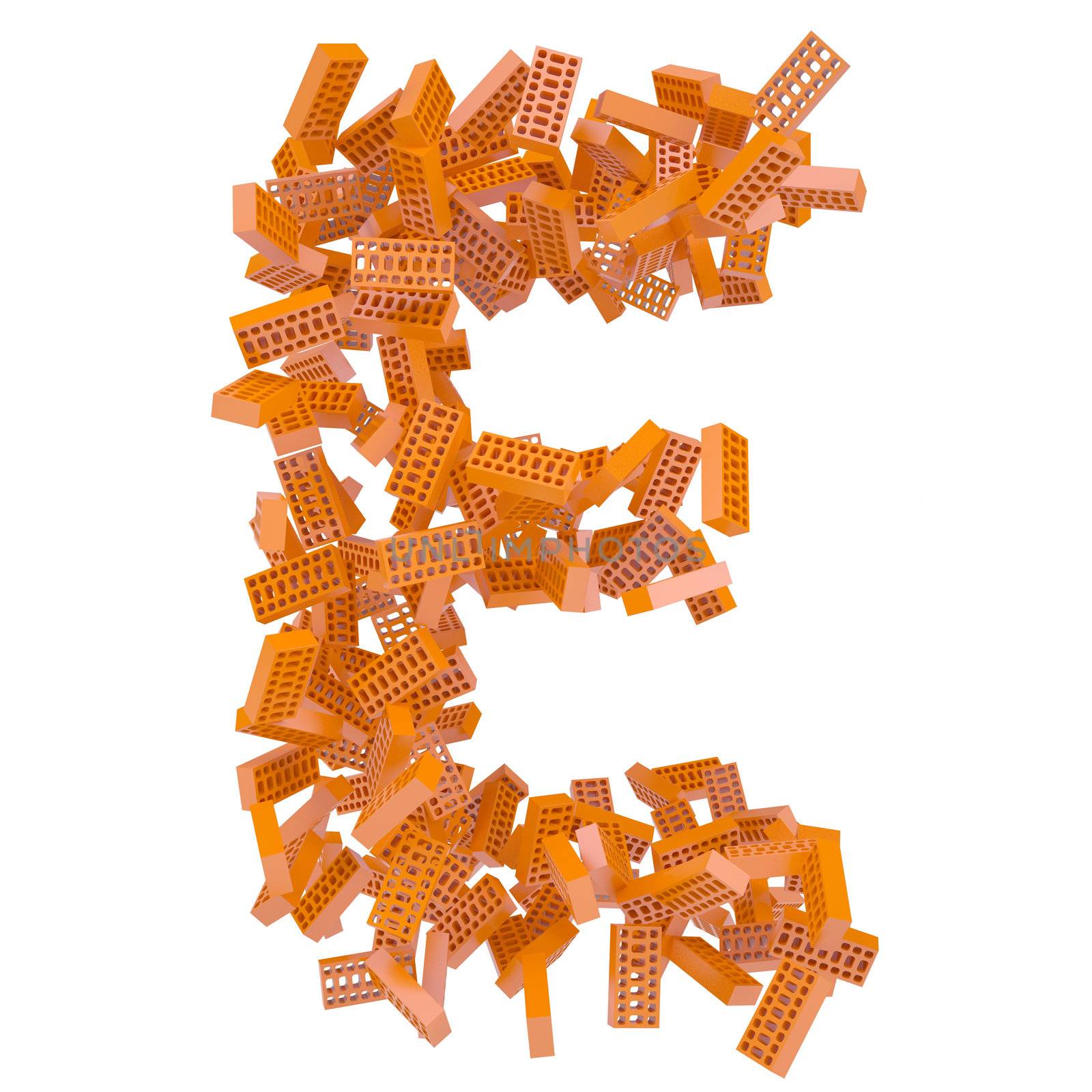 The letter E is made up of bricks by cherezoff