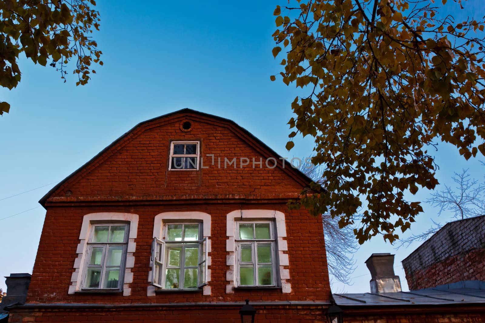 Traditional Red Brick House in Samara, Russia