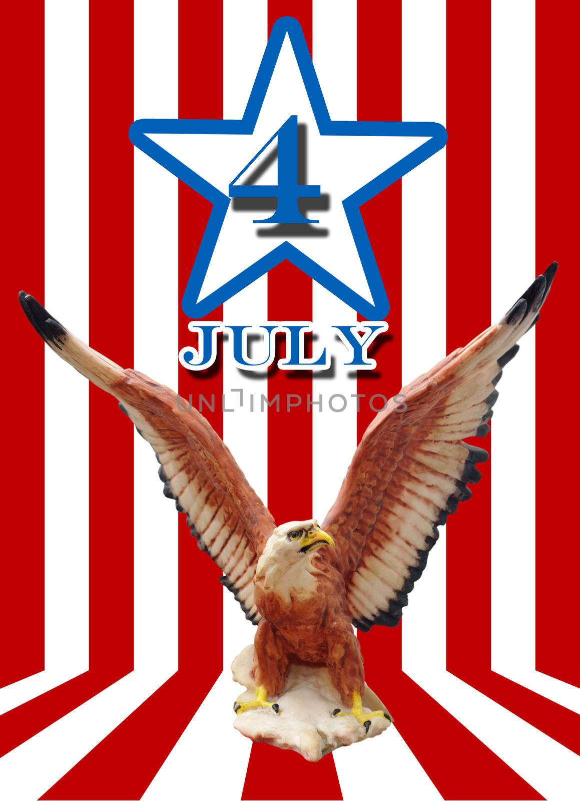 Independence day concept, USA flag with eagle