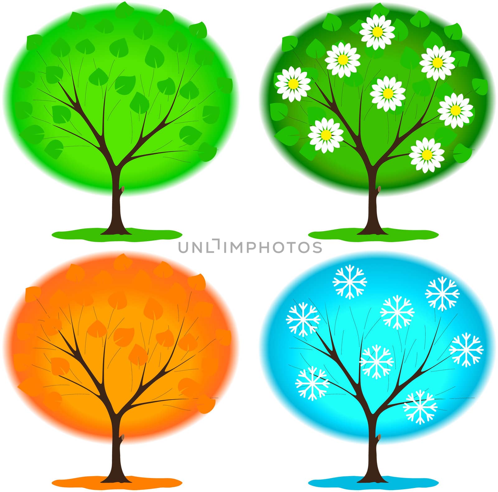 icon seasons - spring, summer, autumn, winter