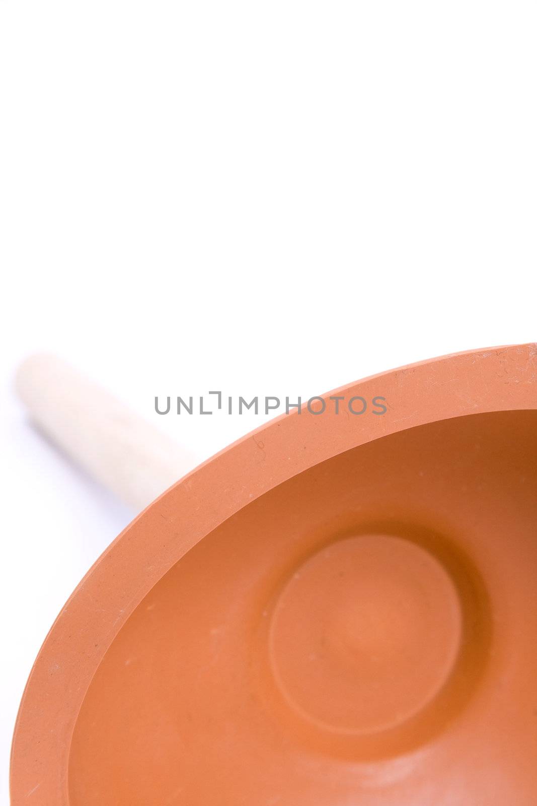 Big rubber plunger isolated on white background