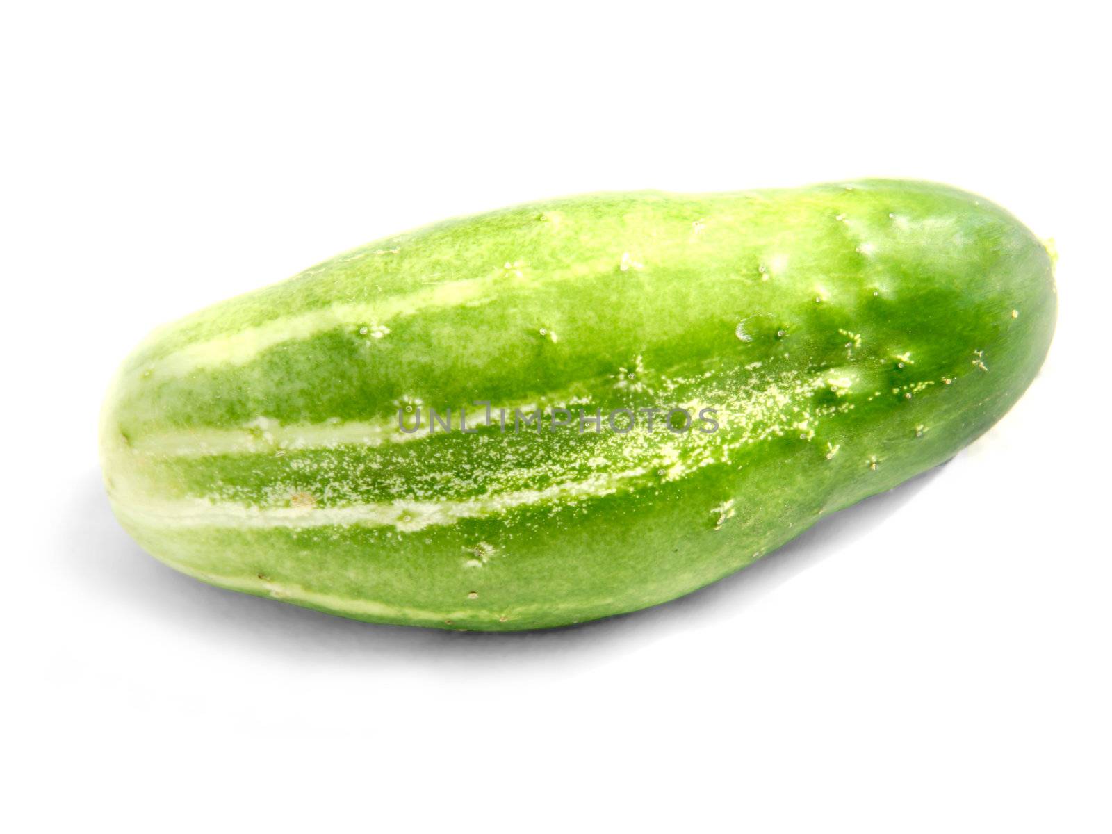 Green cucumber, isolated on white.