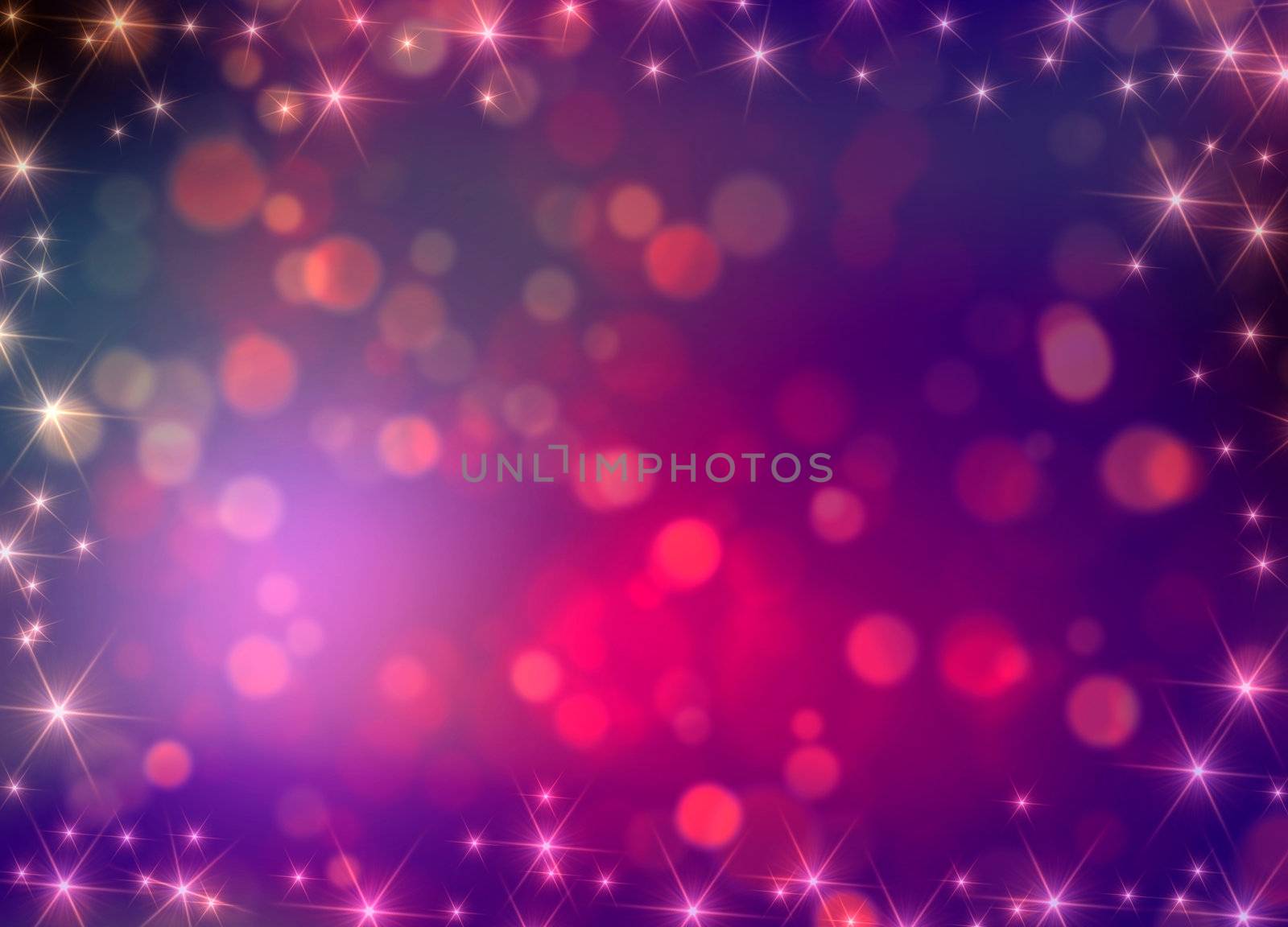 pink dots and lights over violet blue background