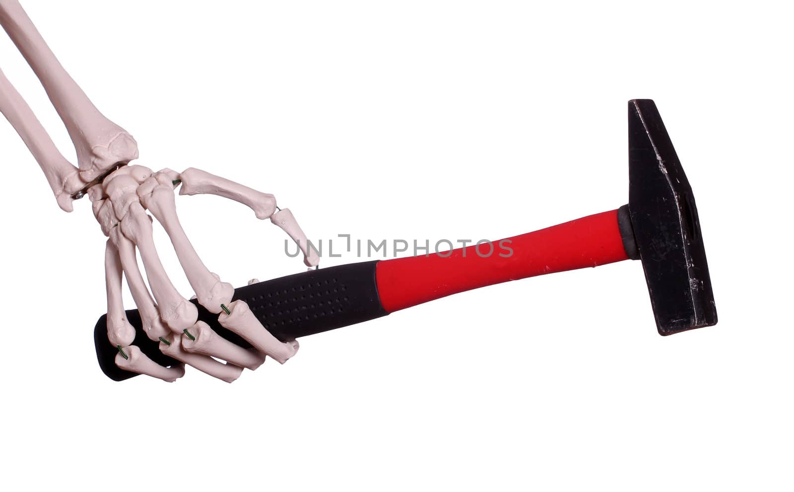 skeleton hand with hammer