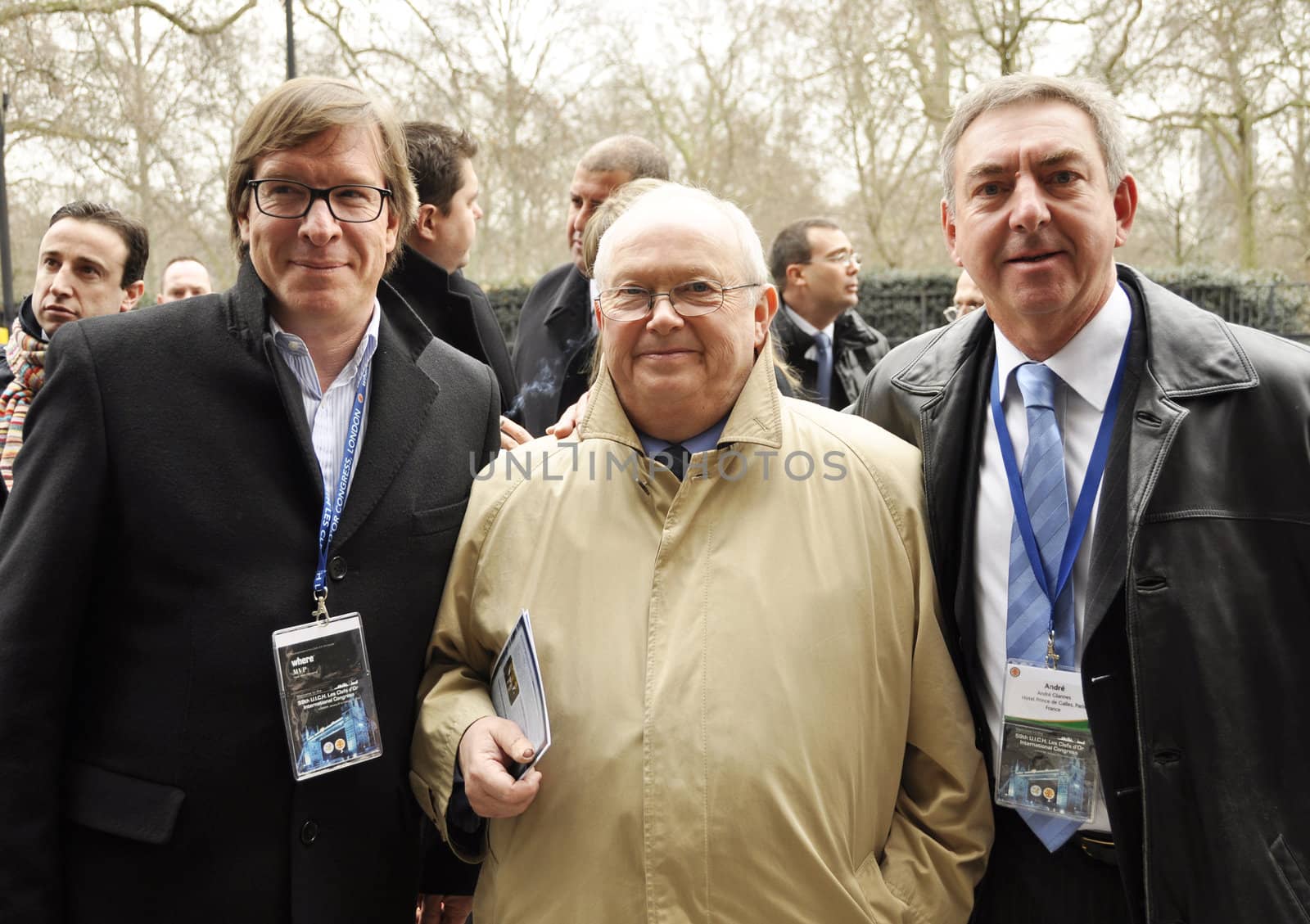 London - UK, January 30, 2012: Parisian head concierges during the 59th UICH les Clefs d'Or International Congress at the Sheraton Park Lane