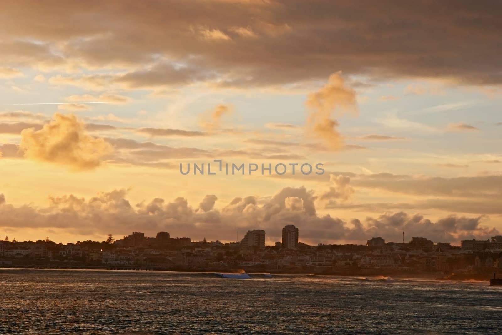 Beautiful clouds on a awesome sunset in Estoril, Portugal