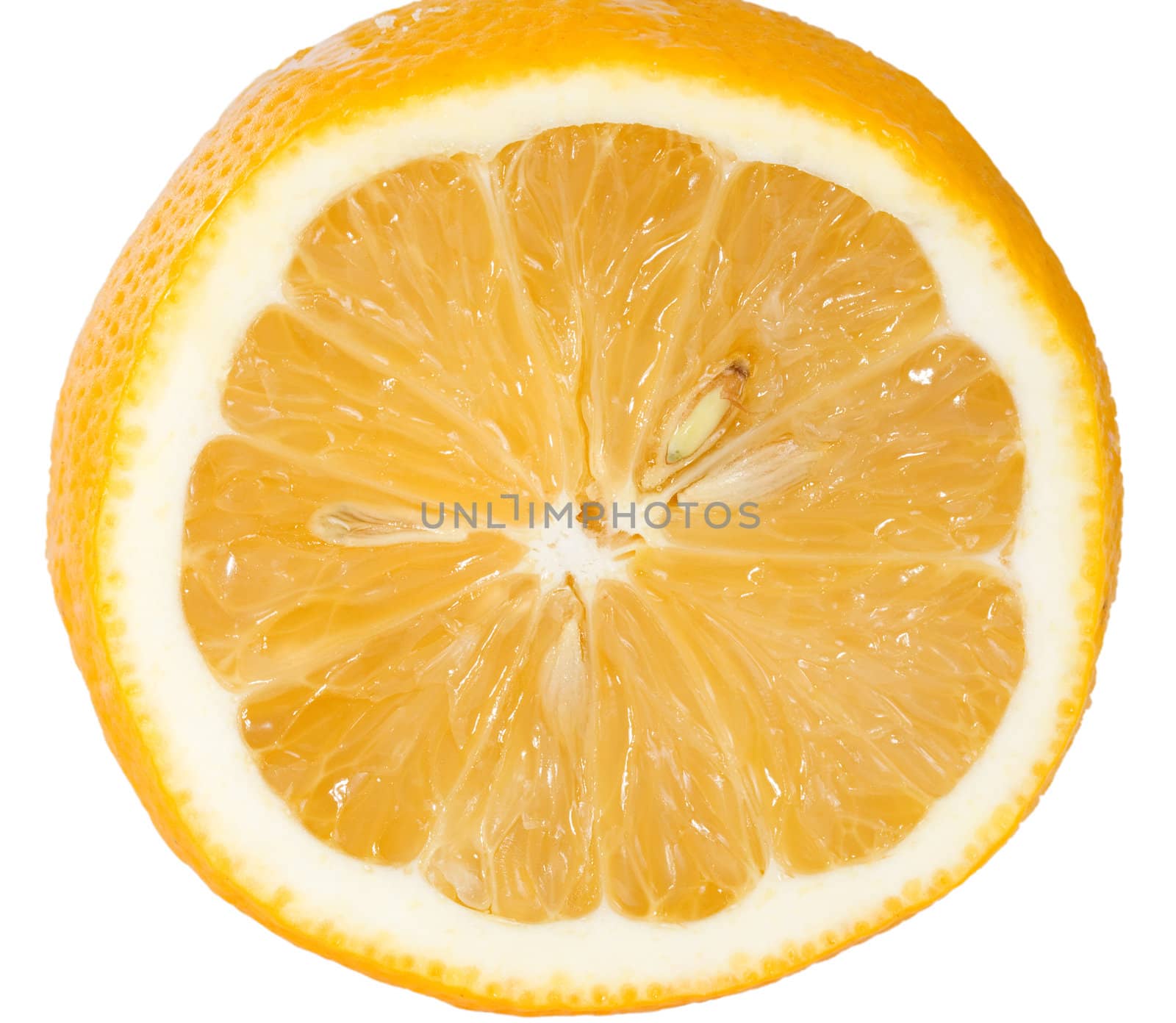 Cut lemon isolated on a white background