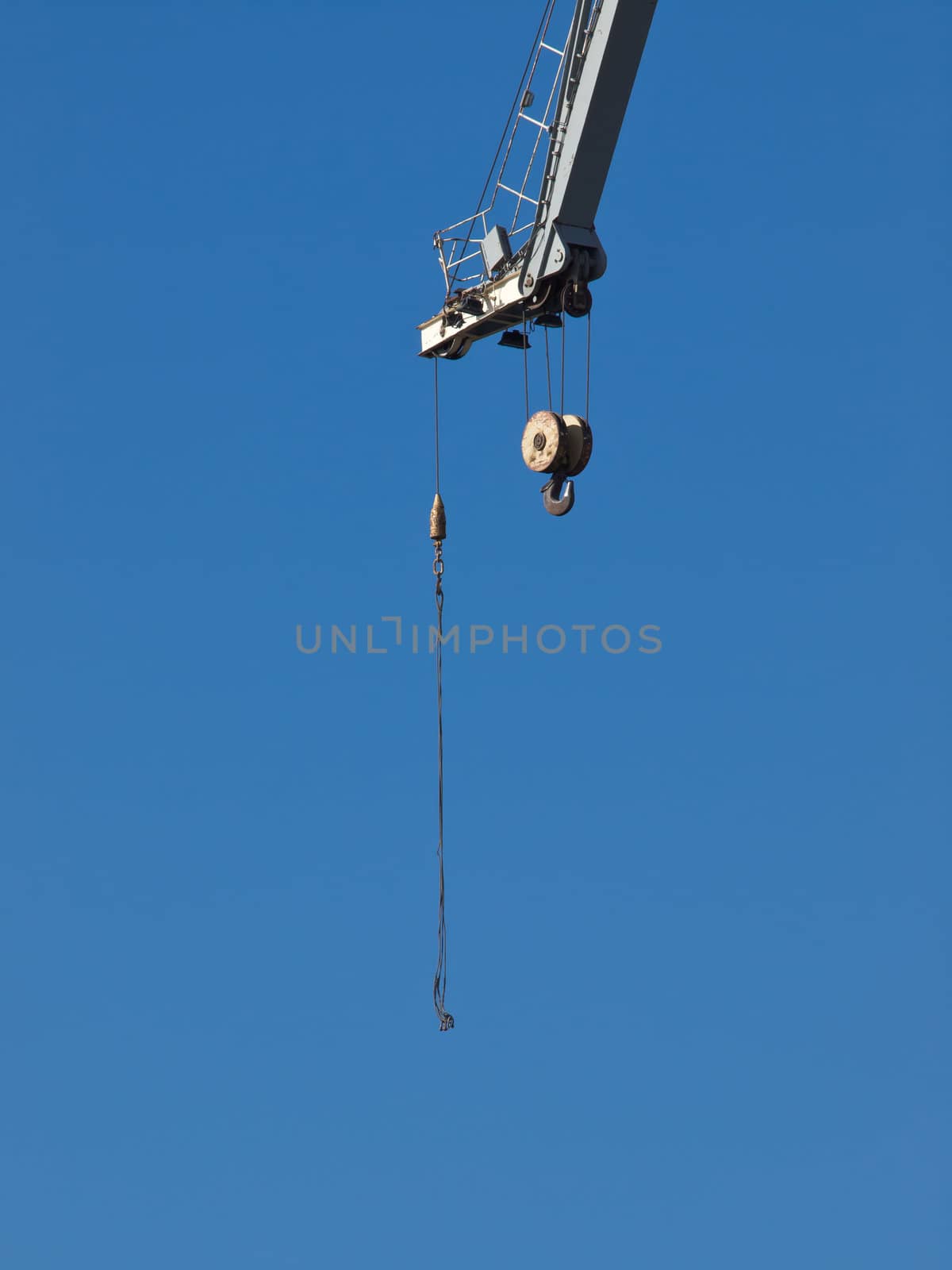 hoks on the crane and blue sky