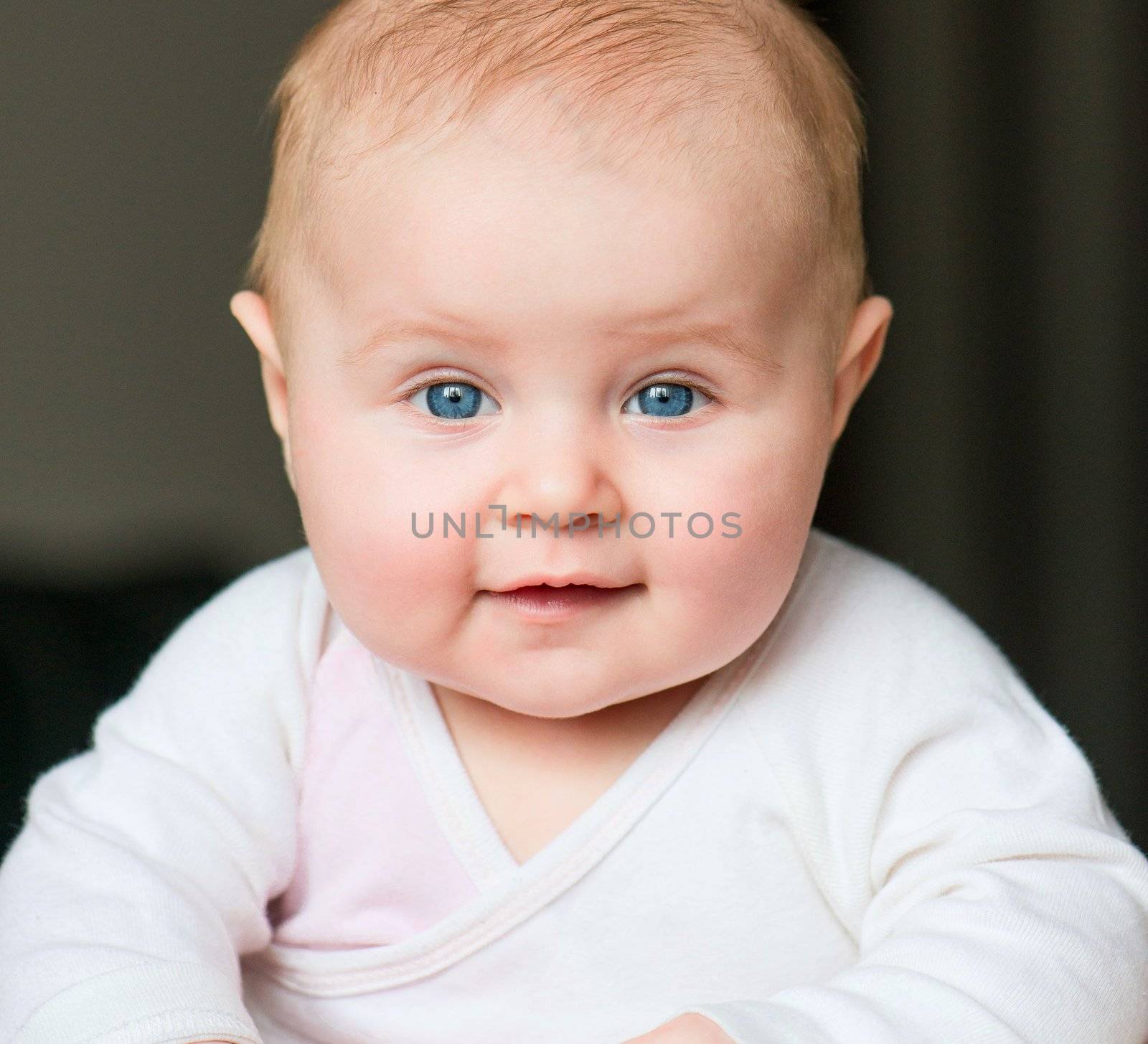 closeup portrait of cute adorable baby