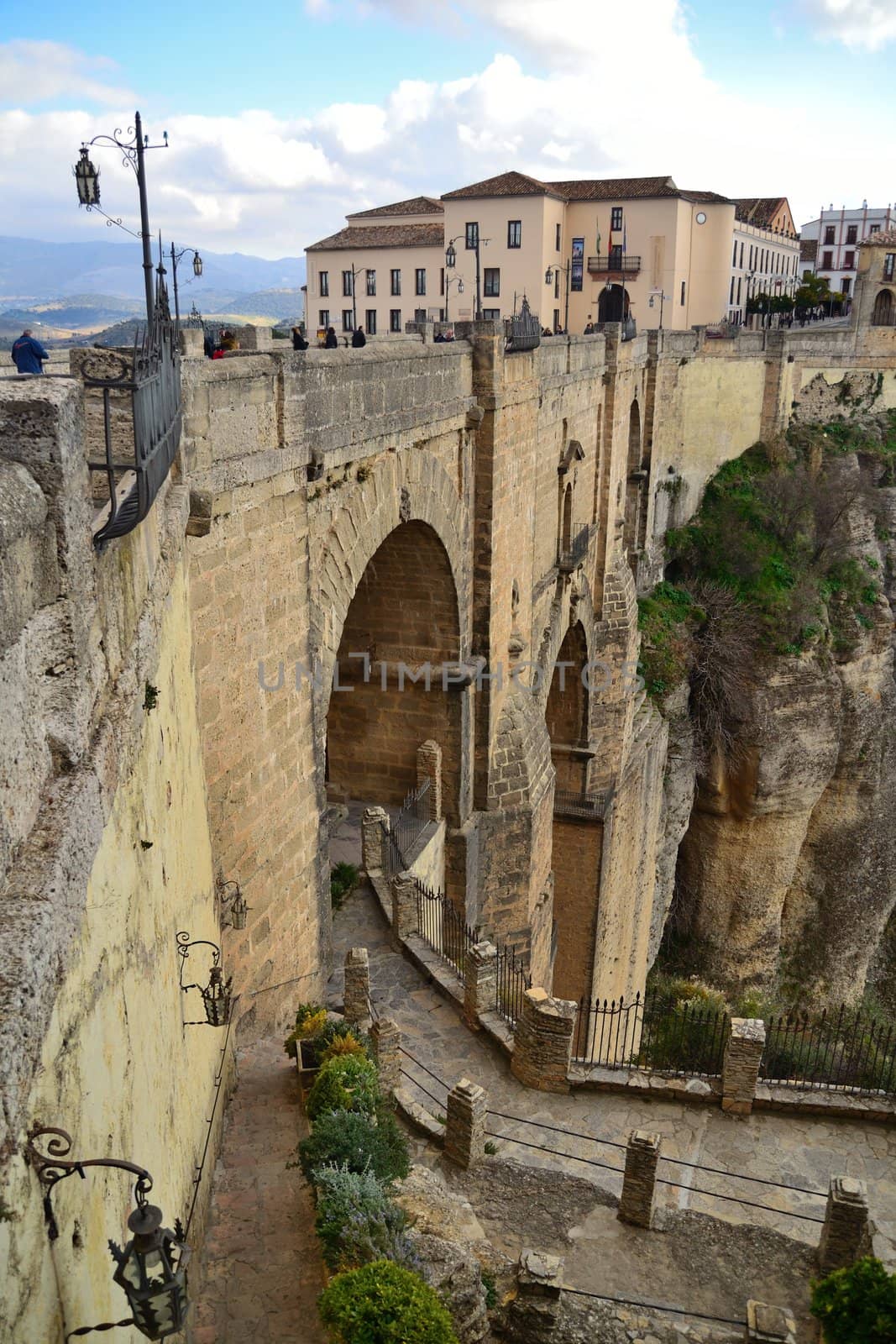 historic bridge in Ronda connecting the city between two mountains