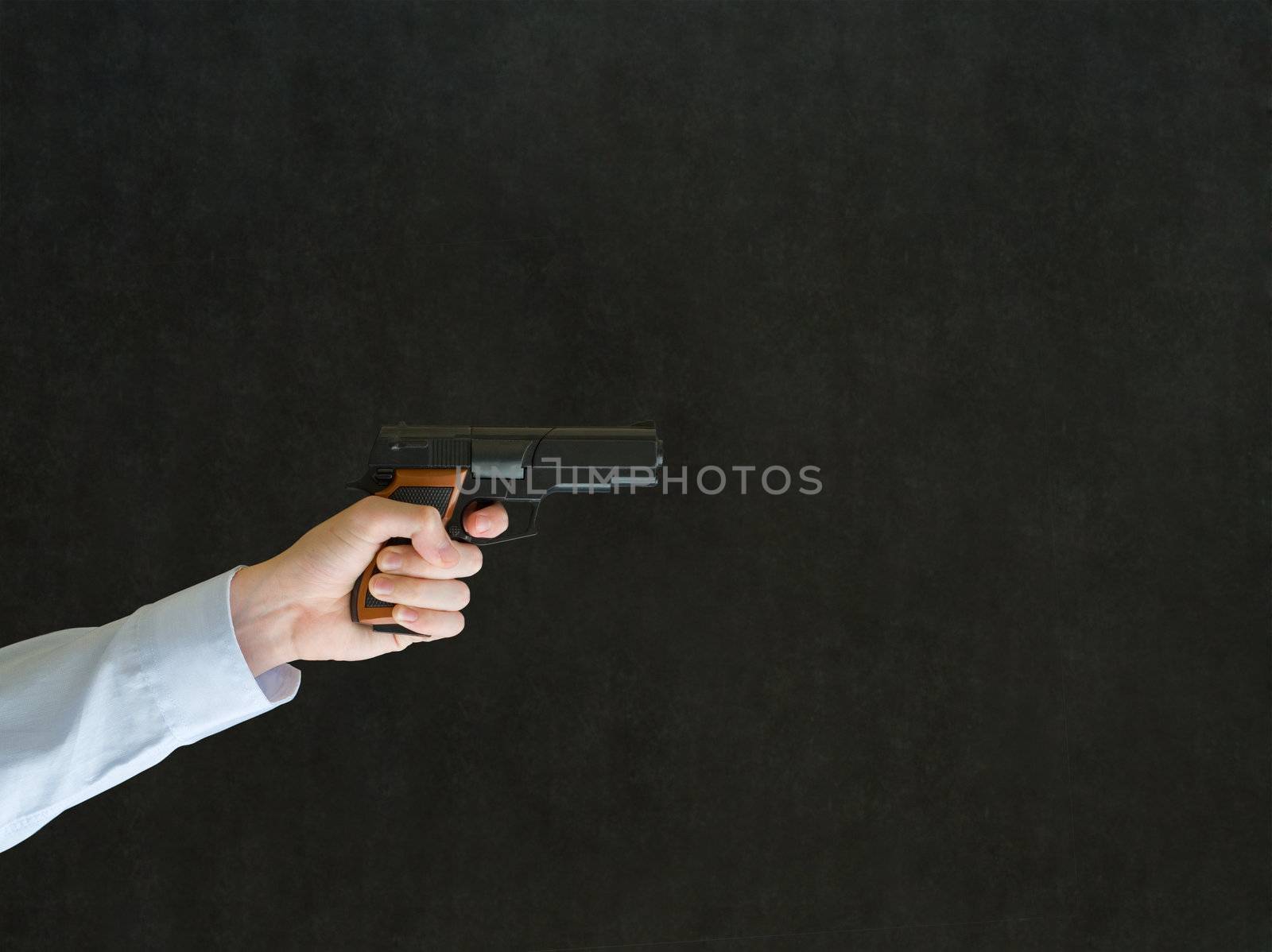 Man pointing a gun by alistaircotton