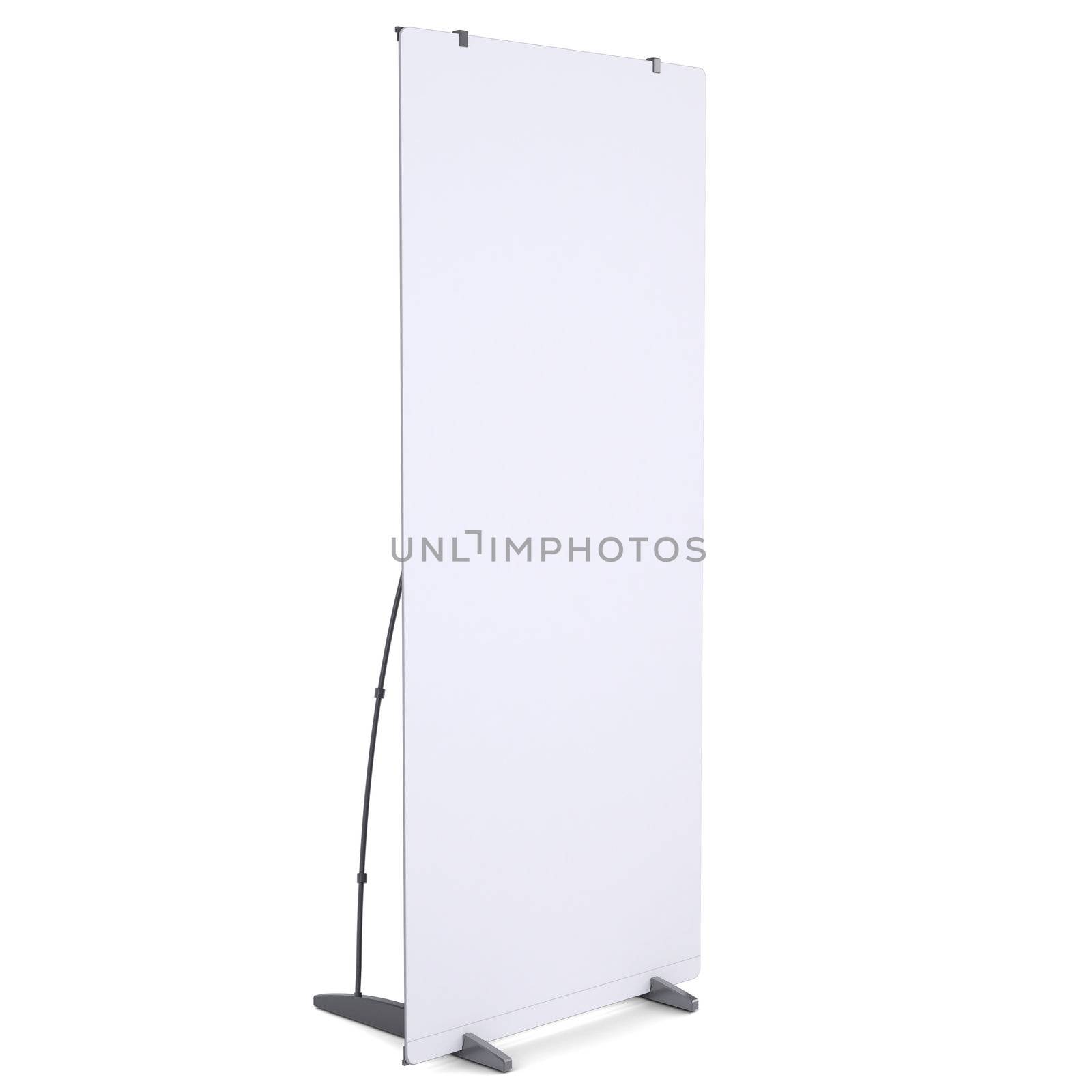 White advertising billboard. Isolated render on a white background