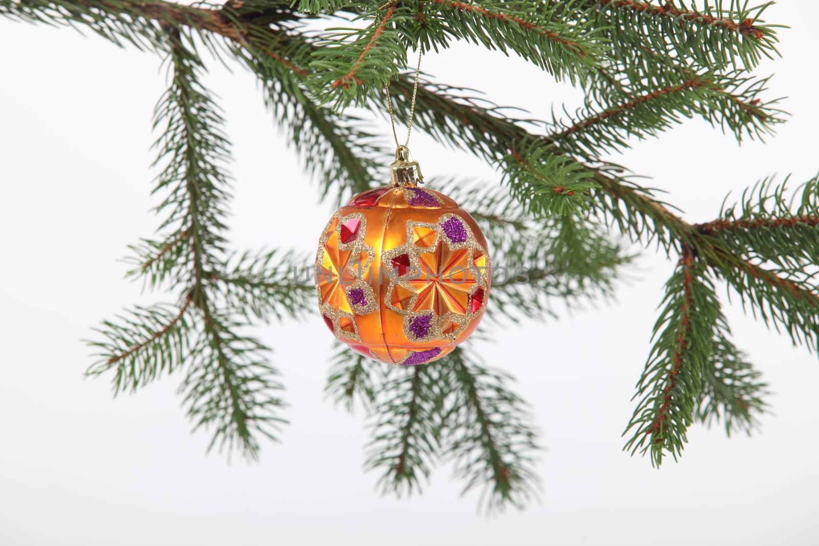 Ball hung on a Christmas tree