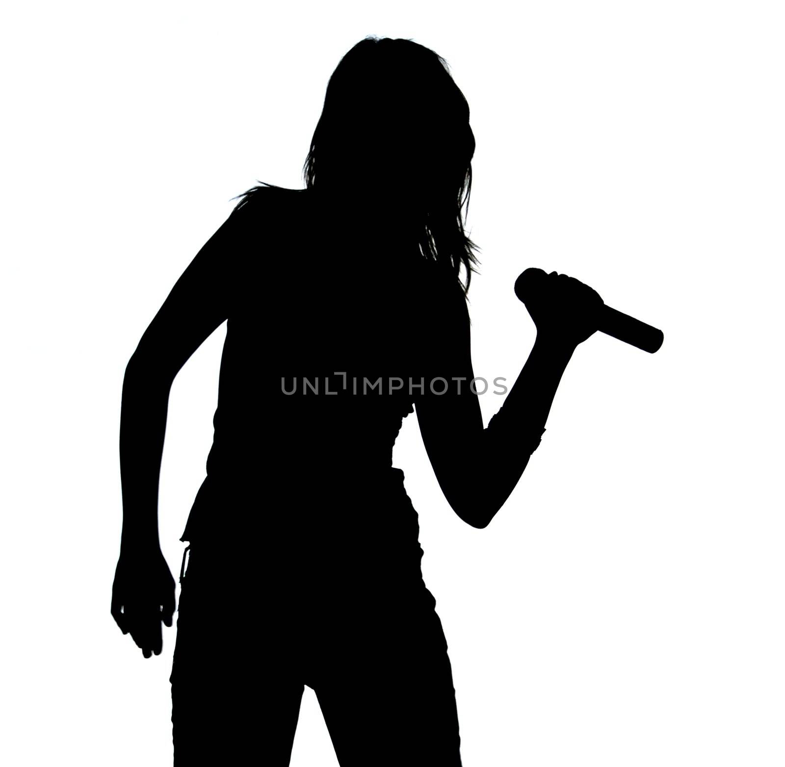 Girl Singing - Silhouette