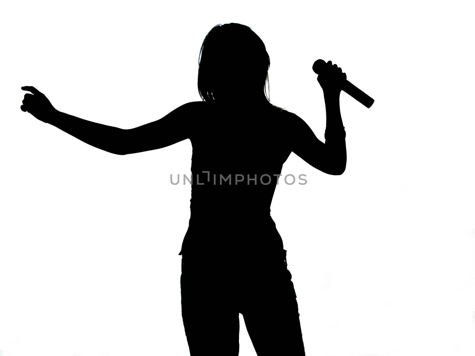 Girl Singing - Silhouette