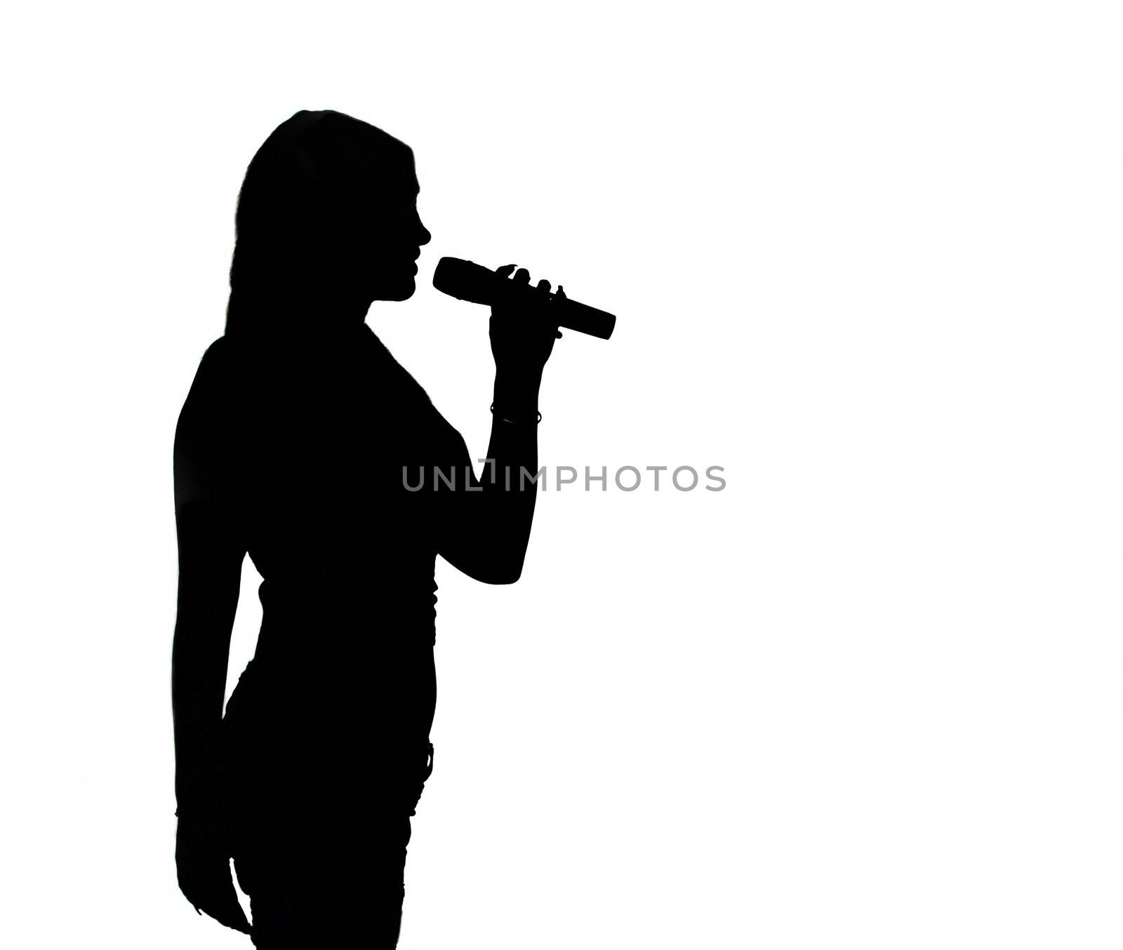 Girl Singing - Silhouette