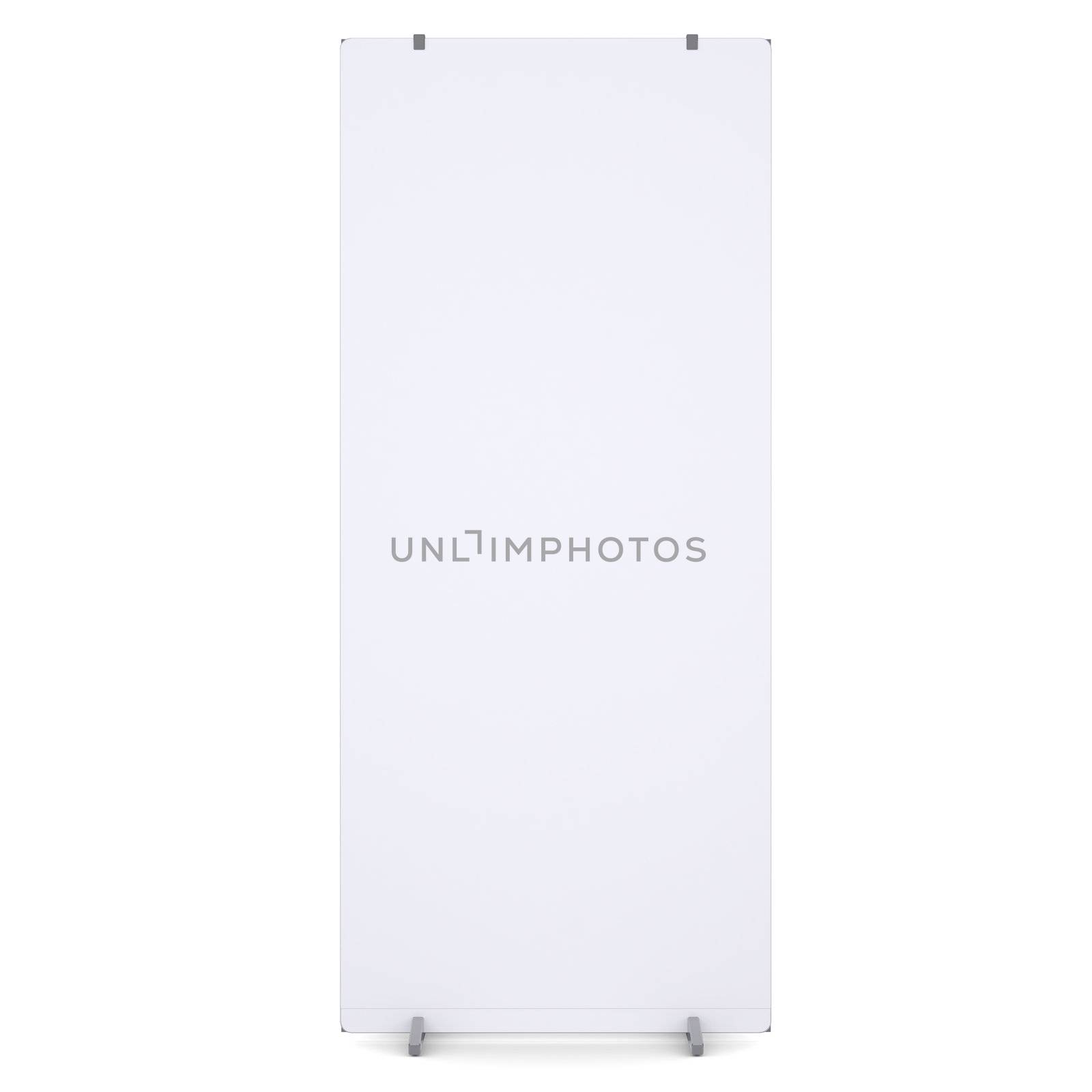 White advertising billboard. Isolated render on a white background