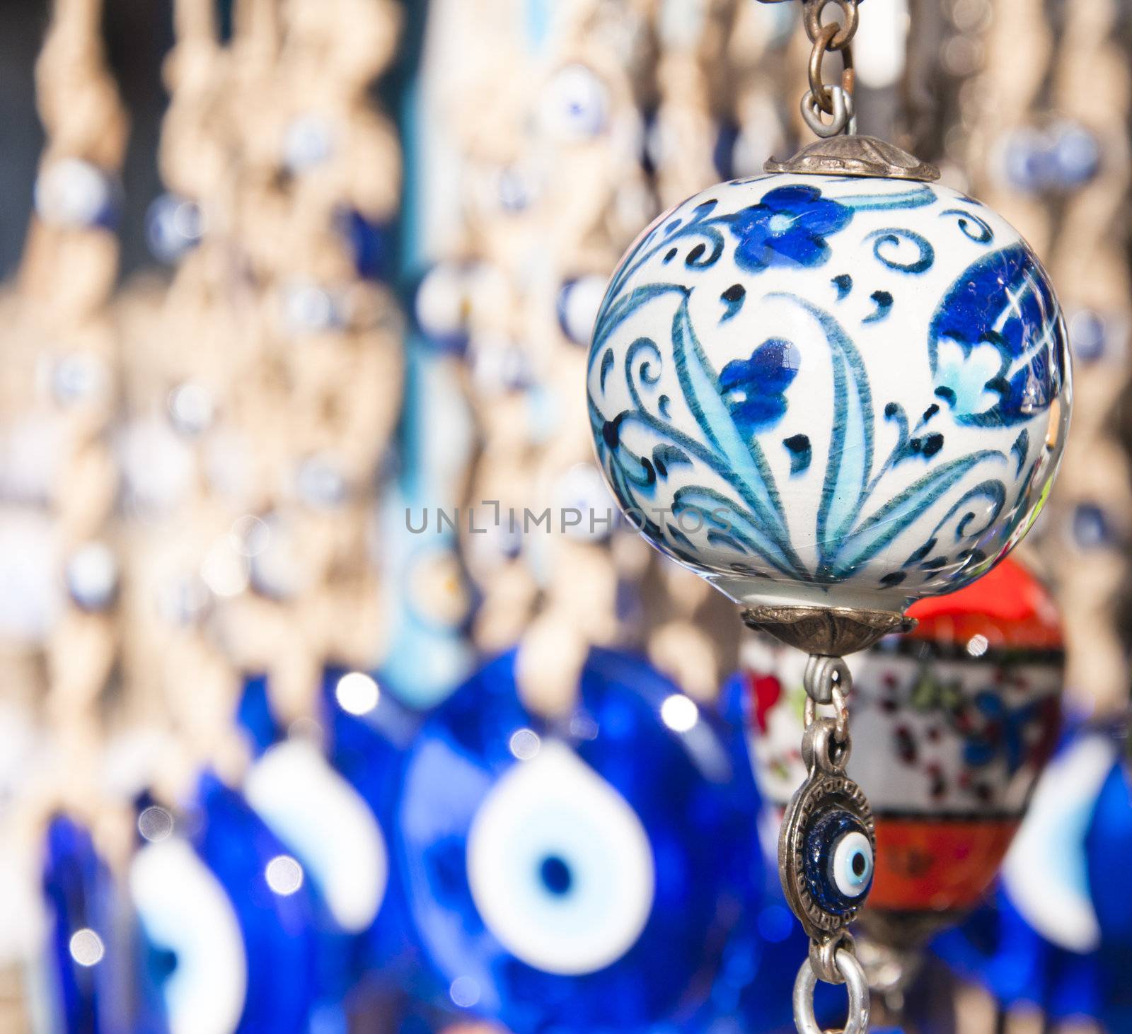 Hand-made Turkish souvenirs, objects and pottery with traditional designs, legacy of Ottoman Empire, Istanbul