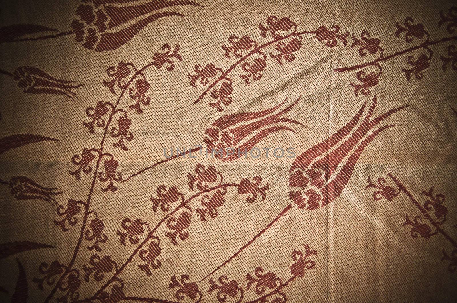 Detail from Turkish fabric with traditional floral designs