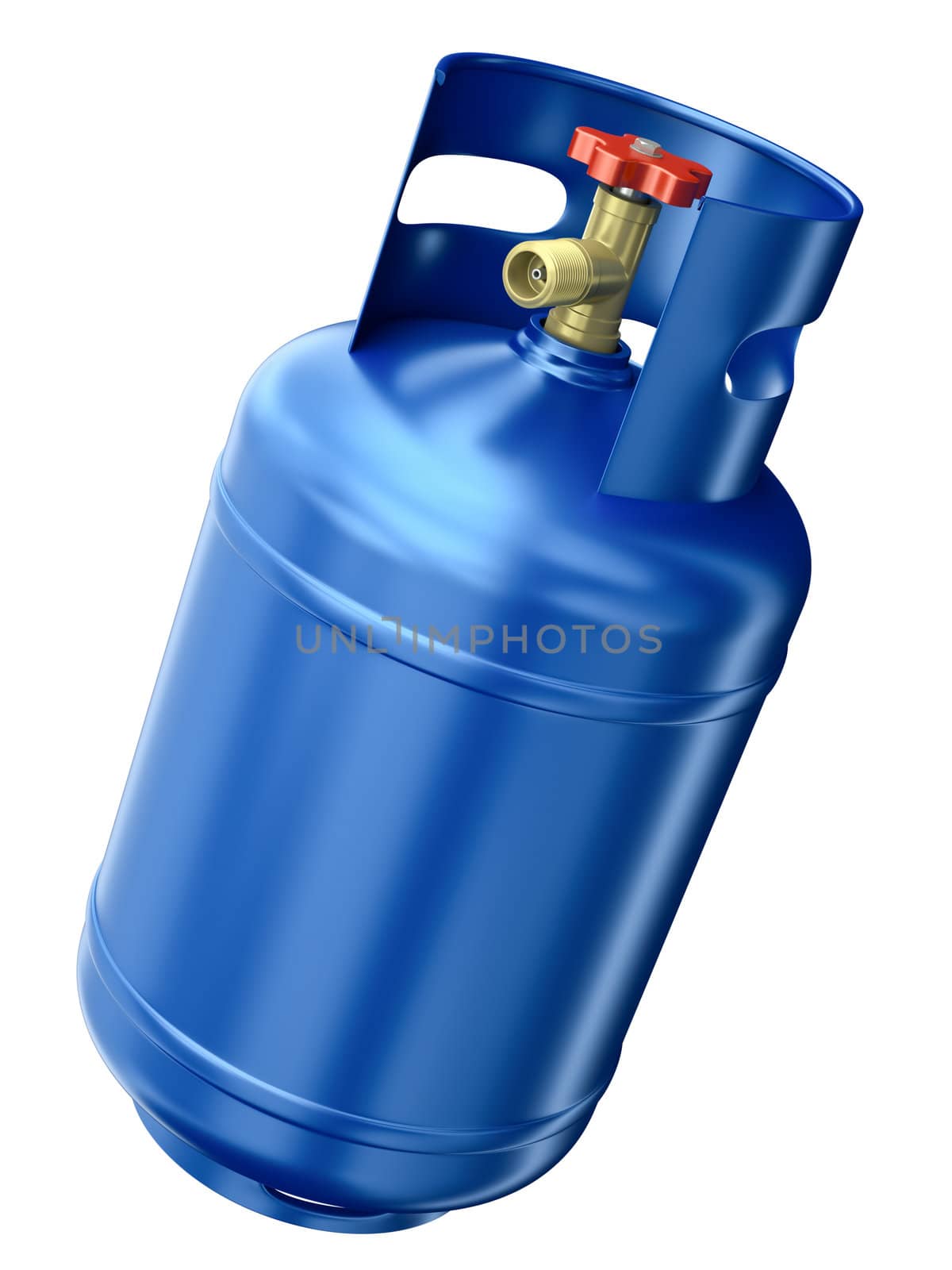 Blue gas container isolated on white background. 3D render.