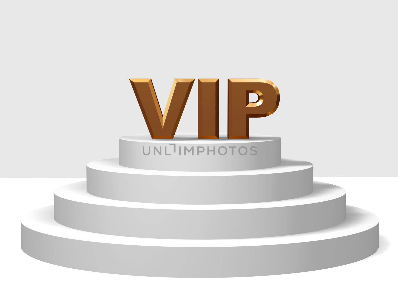 golden vip on a pedestal by marinini