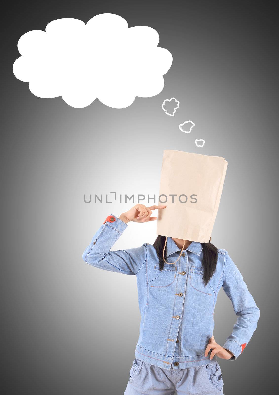 Image of young woman thinking of his plans