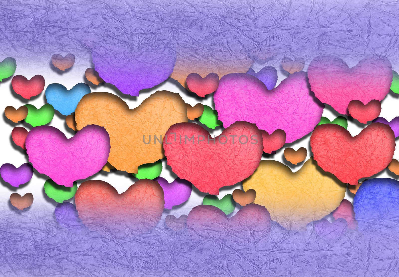 Heart shaped on   paper with valentine's day text background