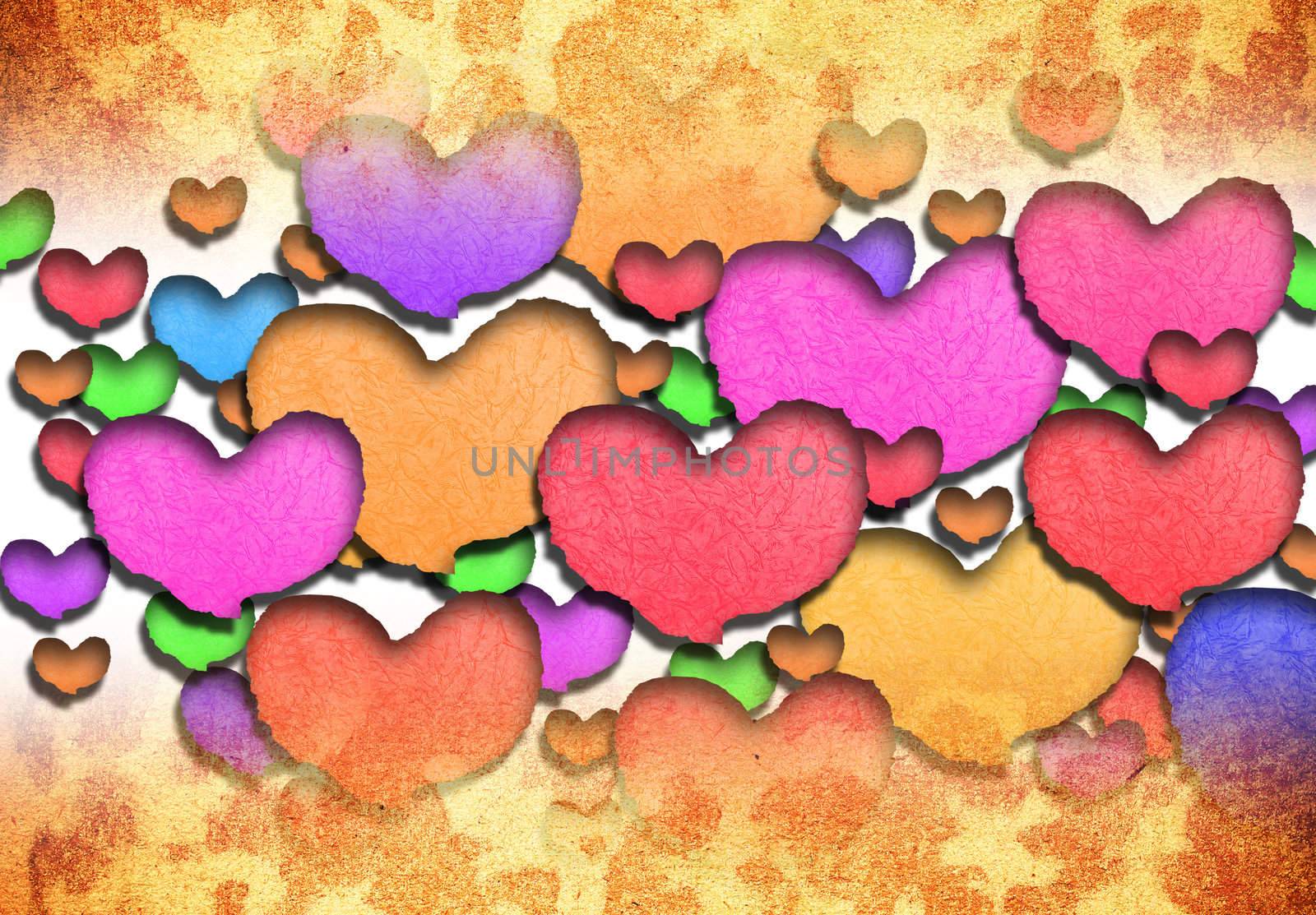 Heart shaped on   paper with valentine's day text background 
 by rufous