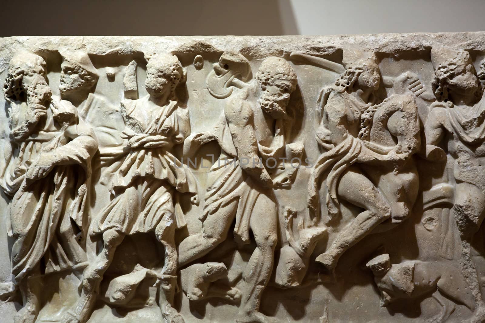 Ancient etruscan art. Sarcophagus of Chiusi, Tuscany. 